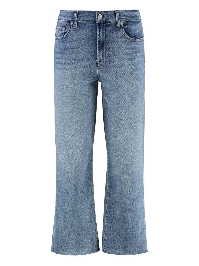 Alexa frayed-hem cropped bootcut jeans 1
