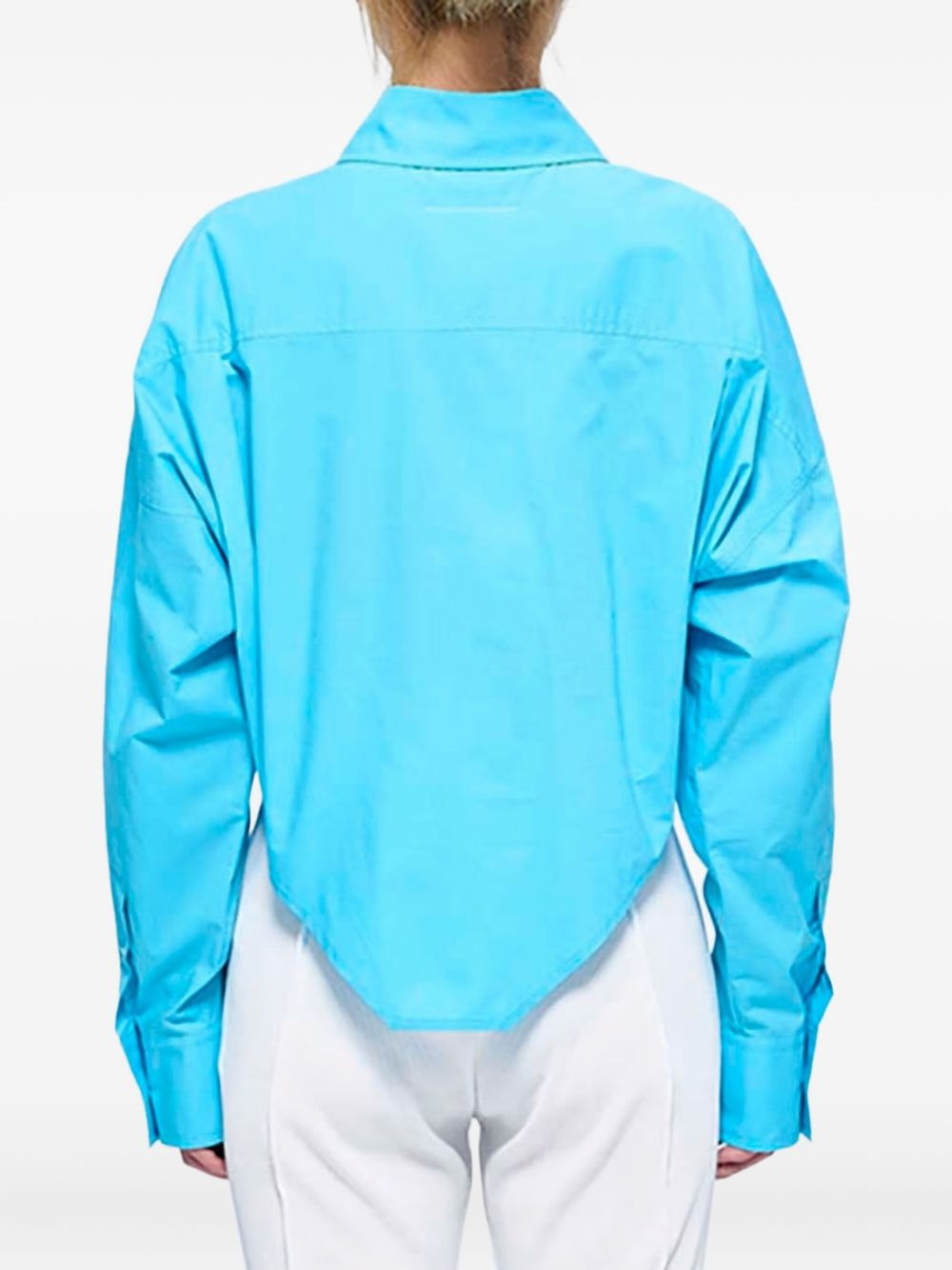 long-sleeved pointed-hem shirt - 4