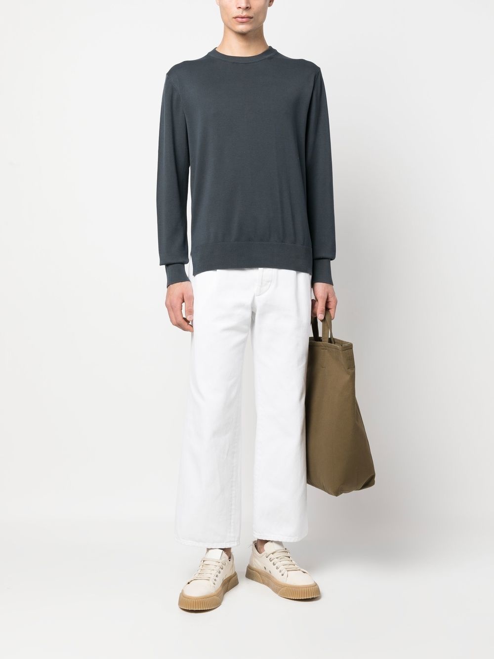 round-neck knit jumper - 2