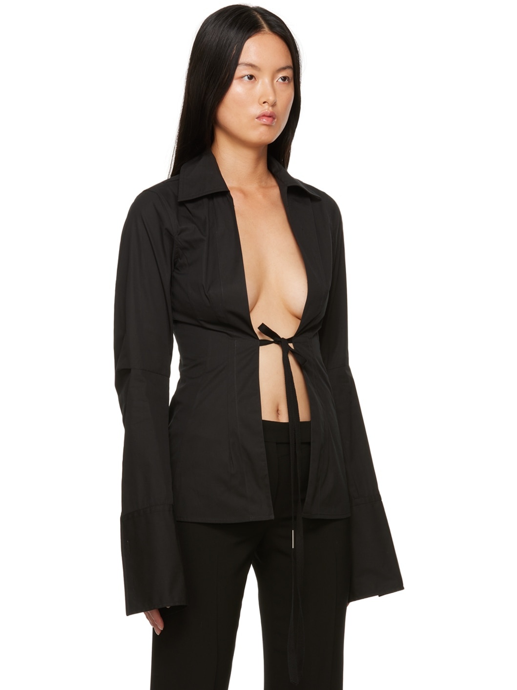 Ann Demeulemeester Black Linsey Shirt | ssense | REVERSIBLE