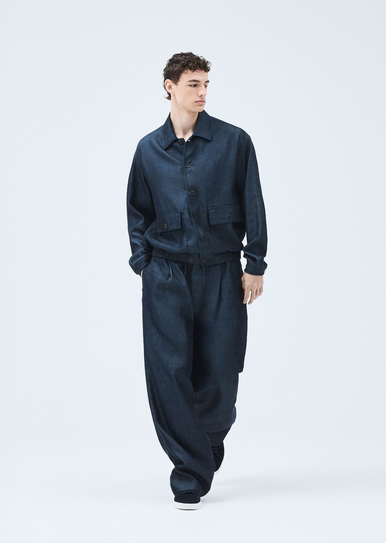 Denim Collection oversized trousers in cotton and silk denim - 7