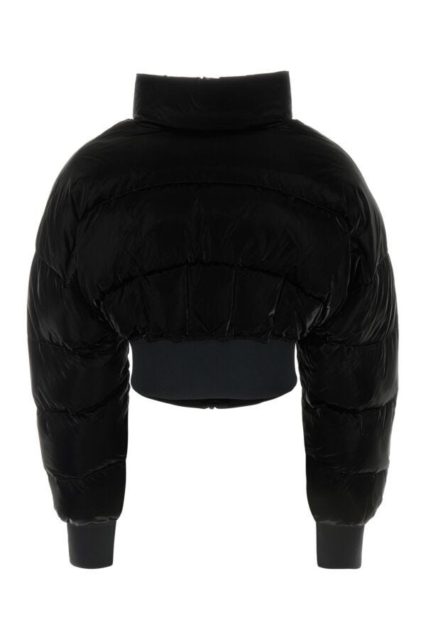 Black polyester down jacket - 2