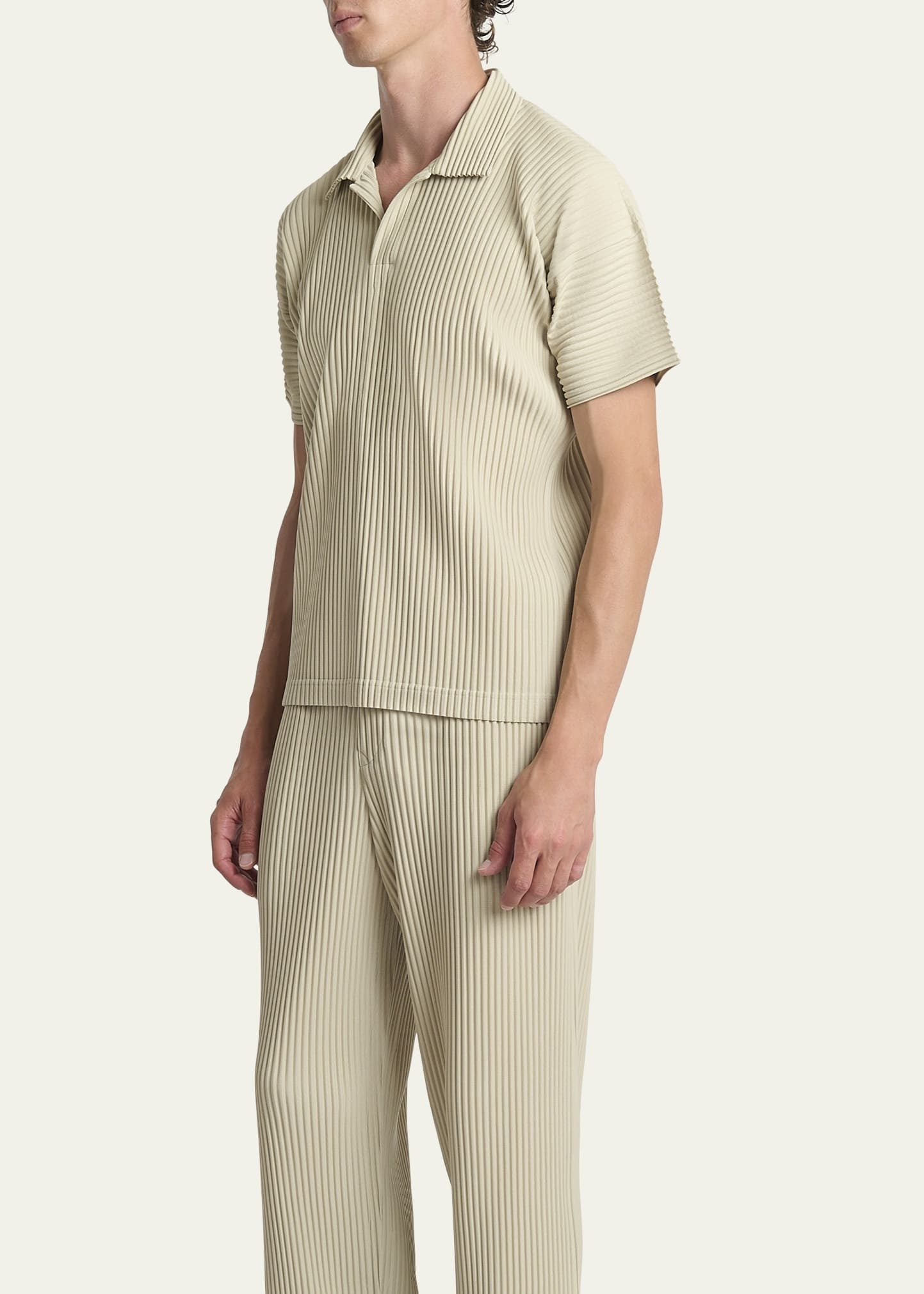 Men's Pleated Polo Shirt - 4