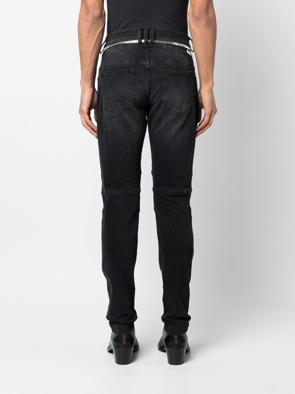 zipped-belt jeans - 4