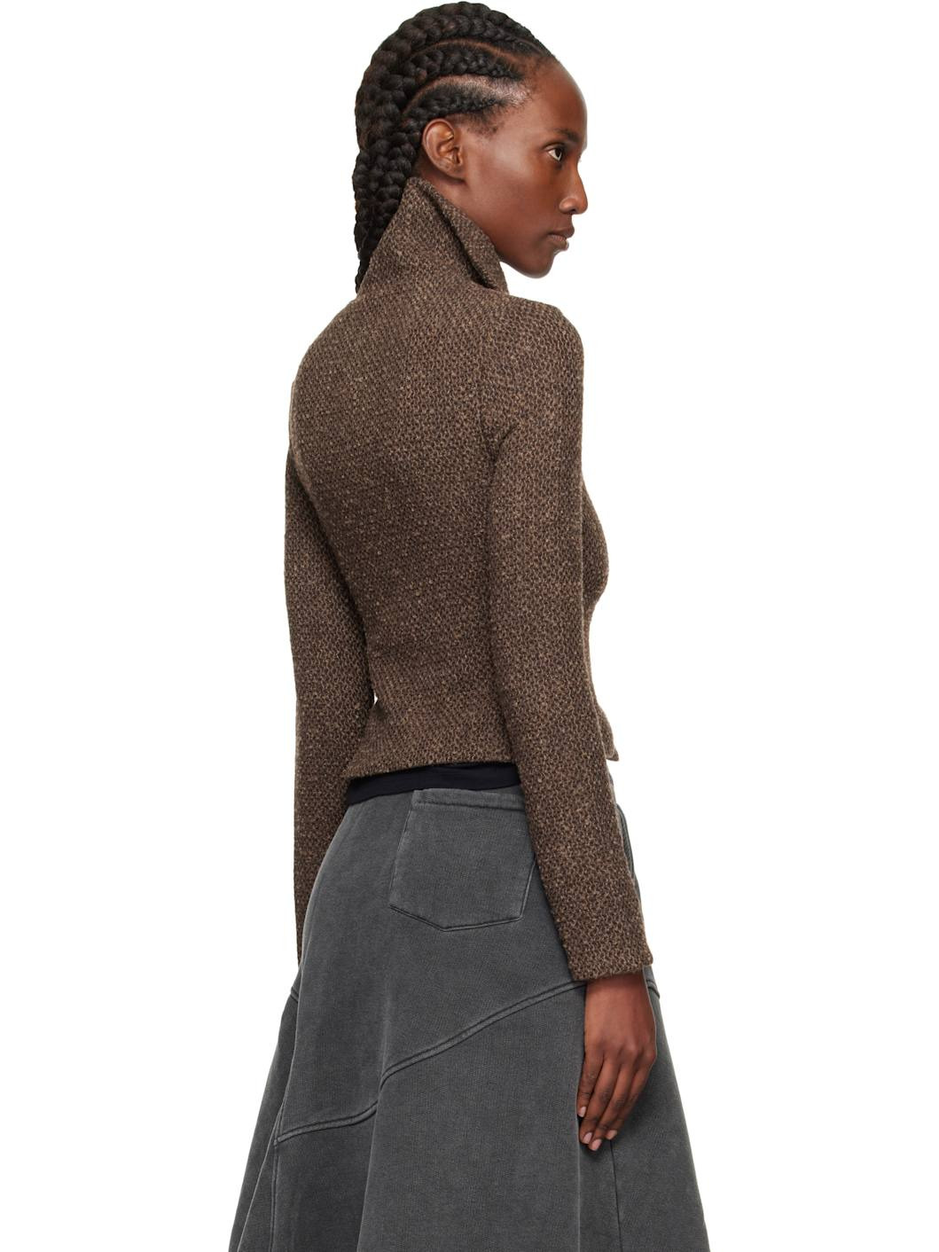 Brown Slim Zip Long Sleeve Jacket - 3