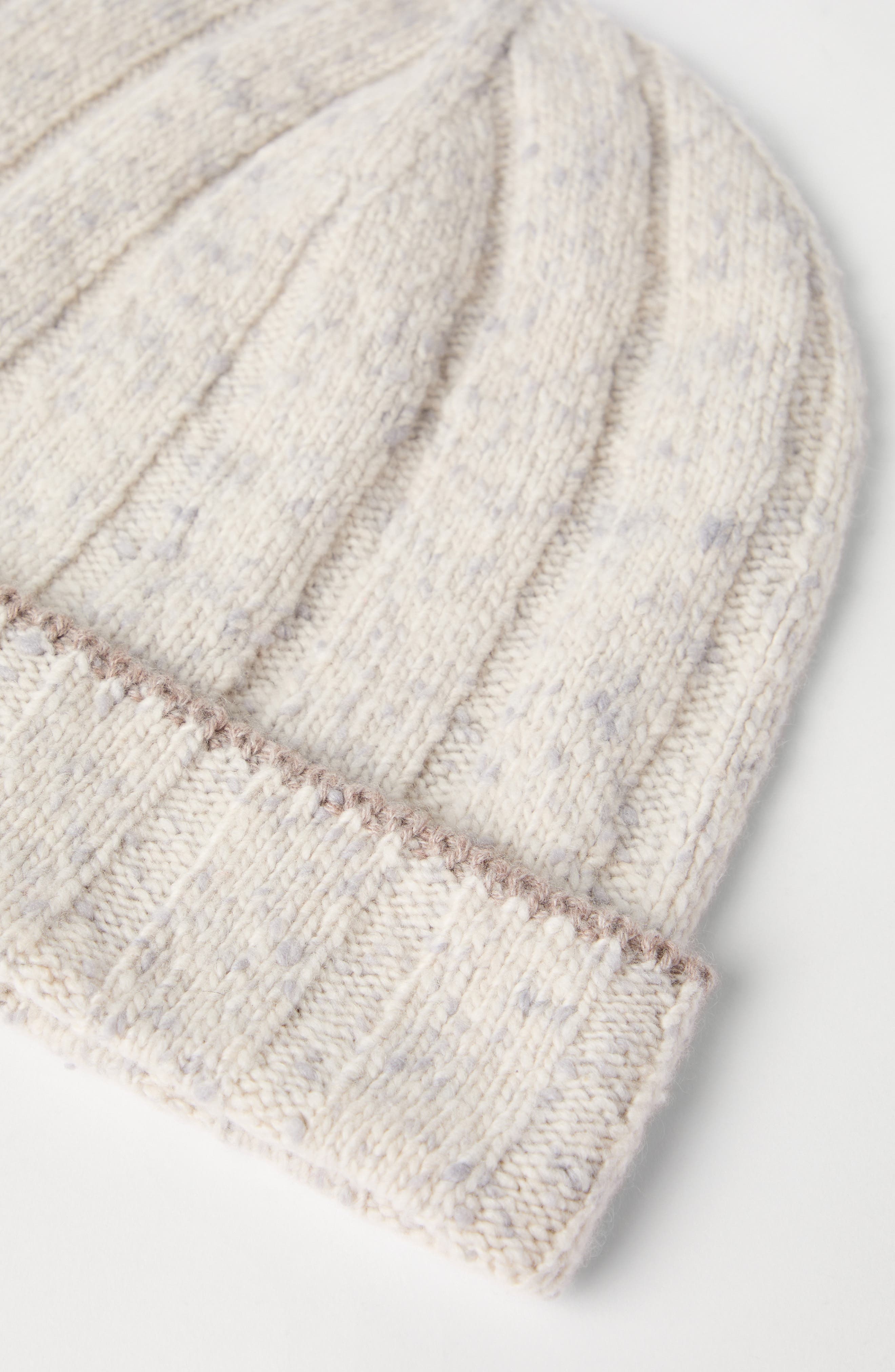 Brunello Cucinelli Cashmere rib knit beanie in Pearl at Nordstrom - 3