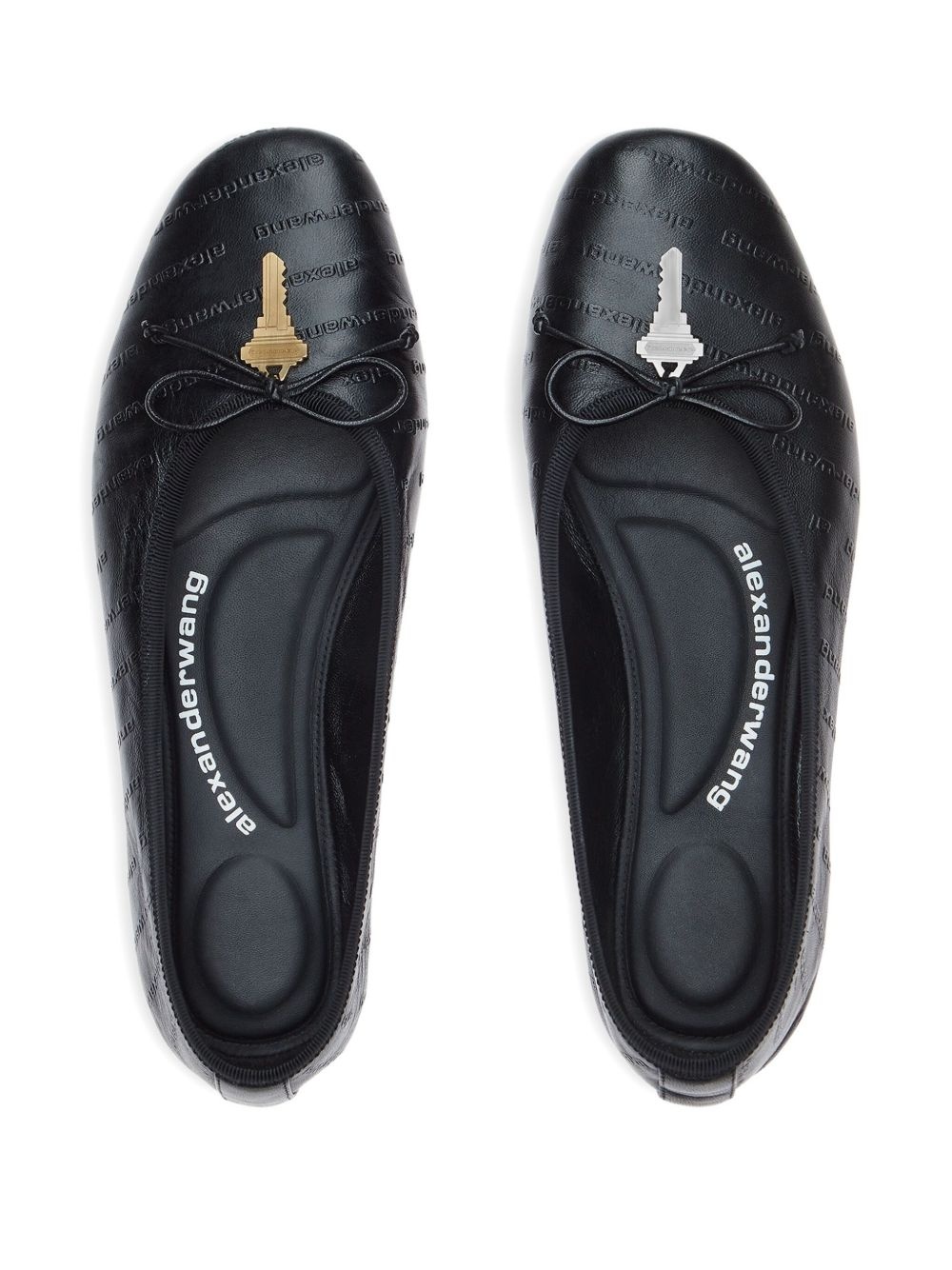 key-detail quilted ballet flats - 4