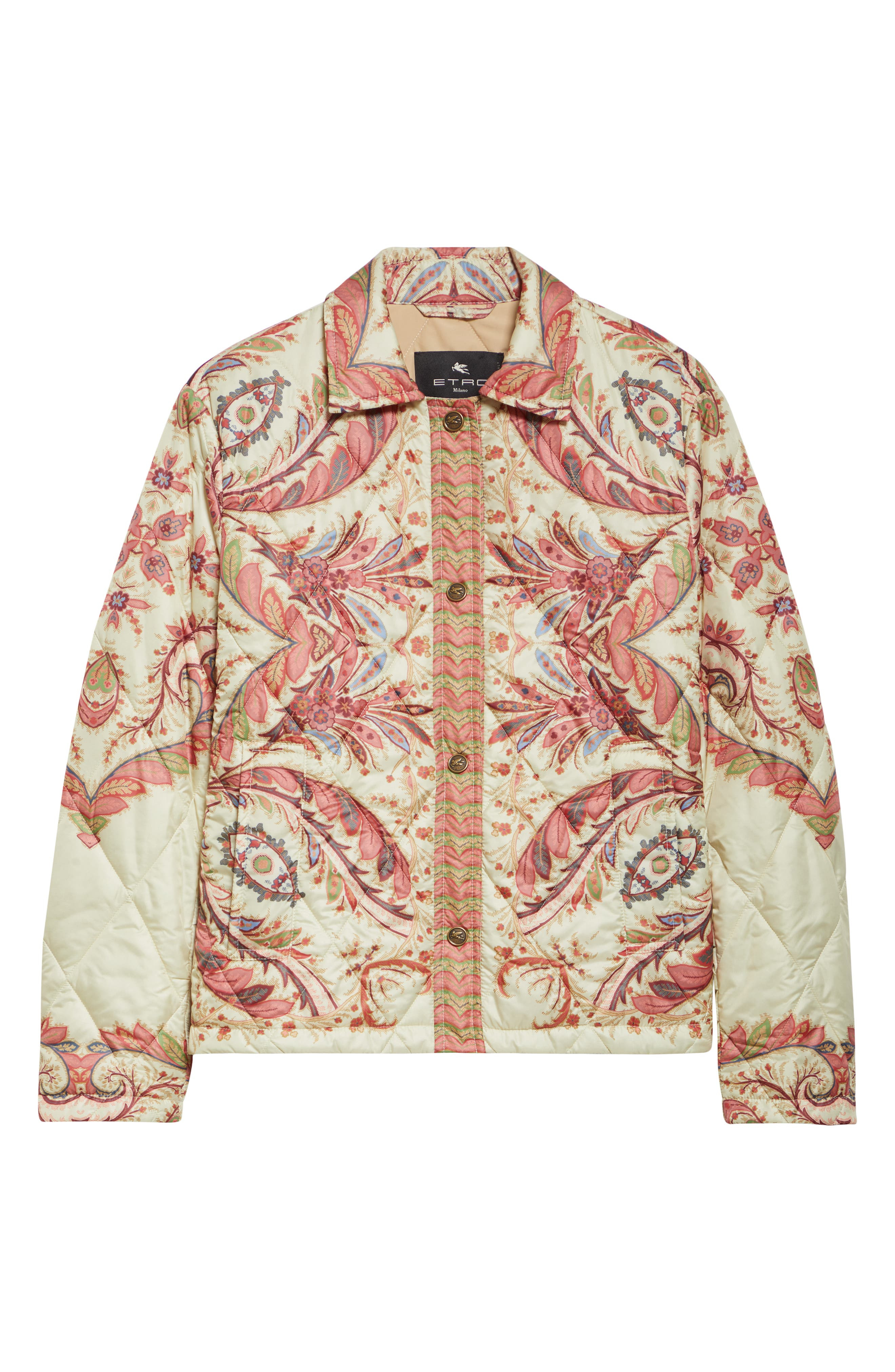 Etro Paisley Quilted Barn Jacket in Off White Print at Nordstrom - 7