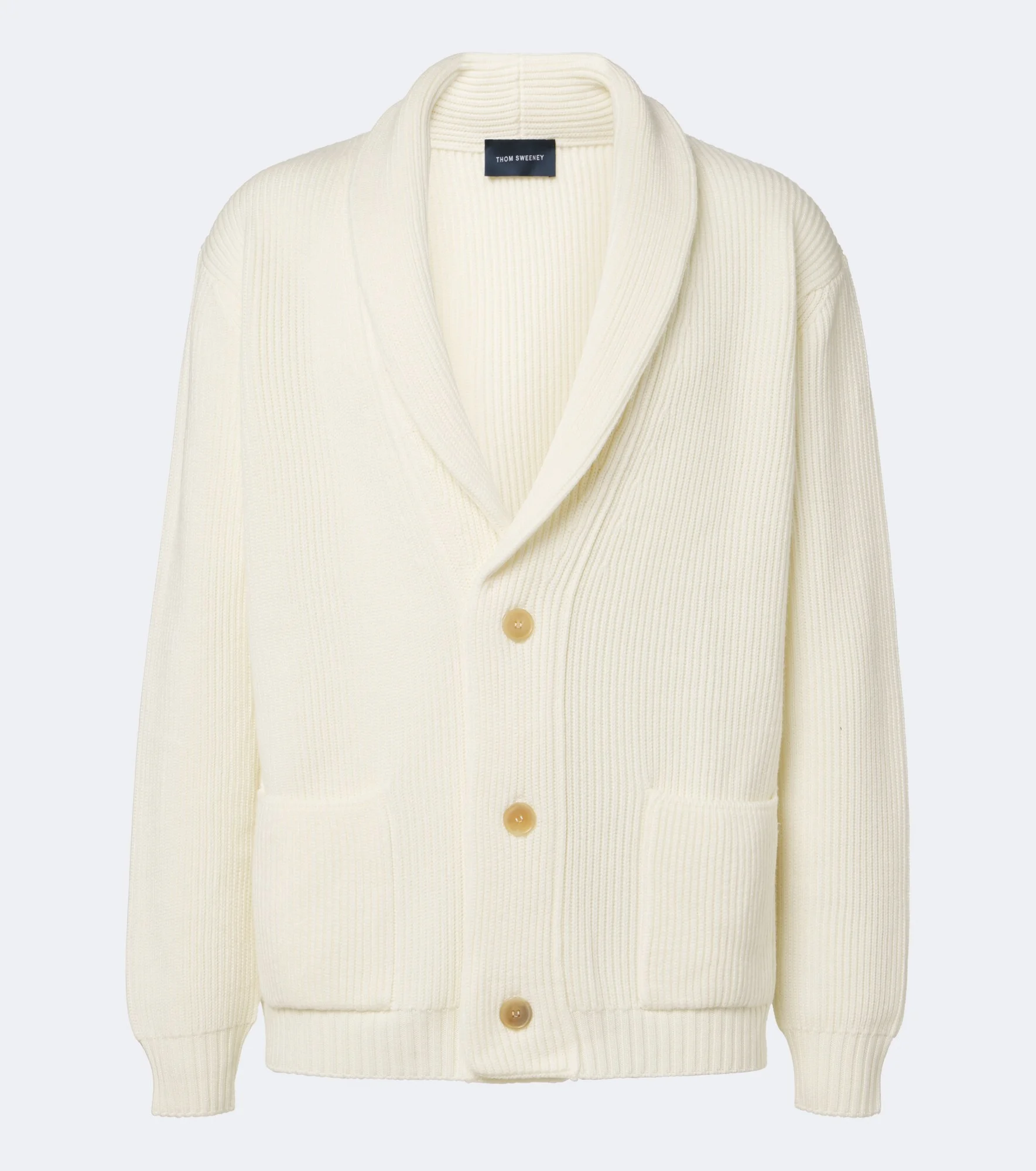 Ribbed-knit wool cardigan - 1