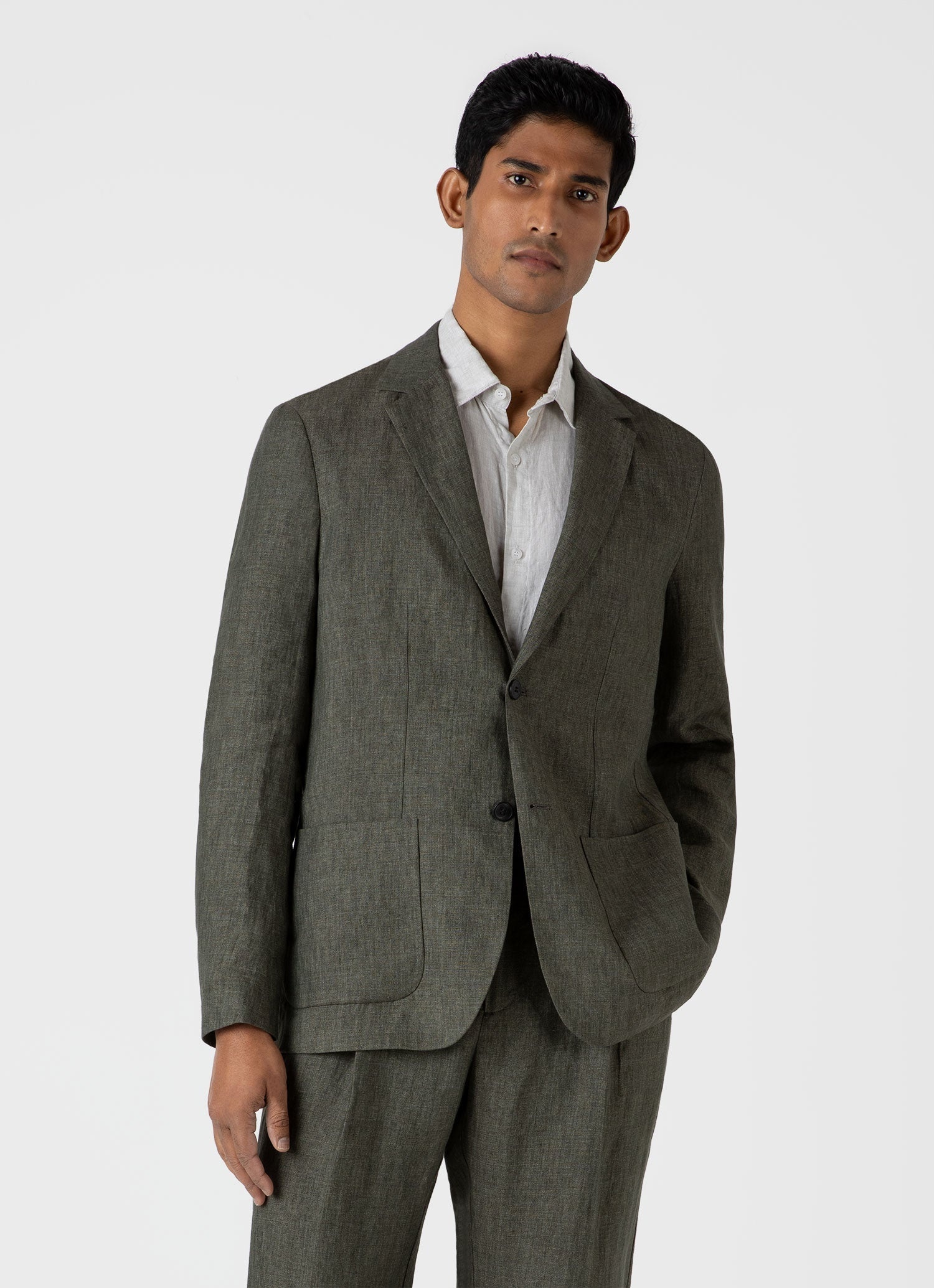 Linen Unstructured Blazer - 2