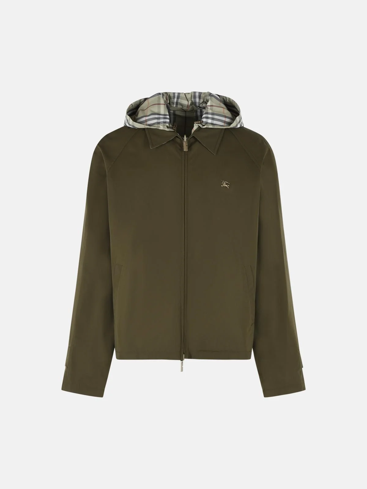 REVERSIBLE GREEN COTTON 'CHECK' JACKET - 1