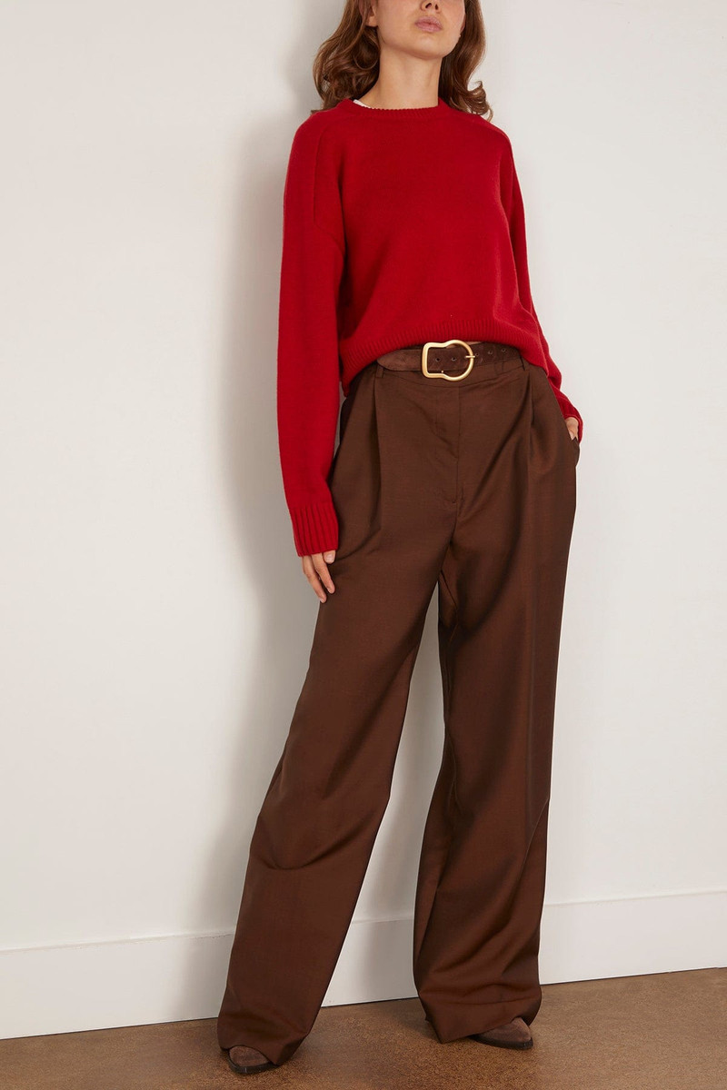 Loulou de Saison Bruzzi Cropped Sweater in Red outlook