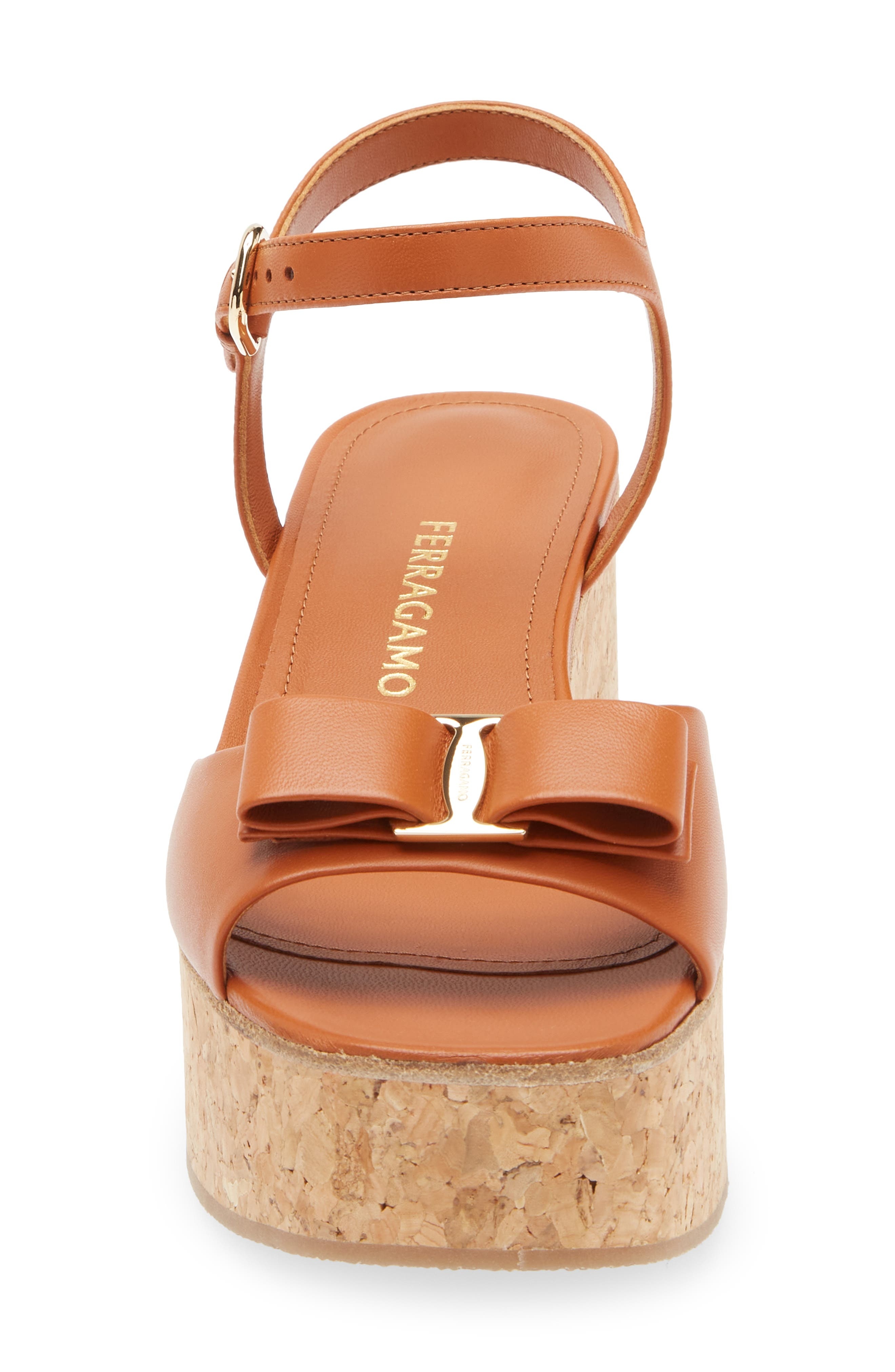 FERRAGAMO Selna Platform Sandal in Cognac at Nordstrom - 4