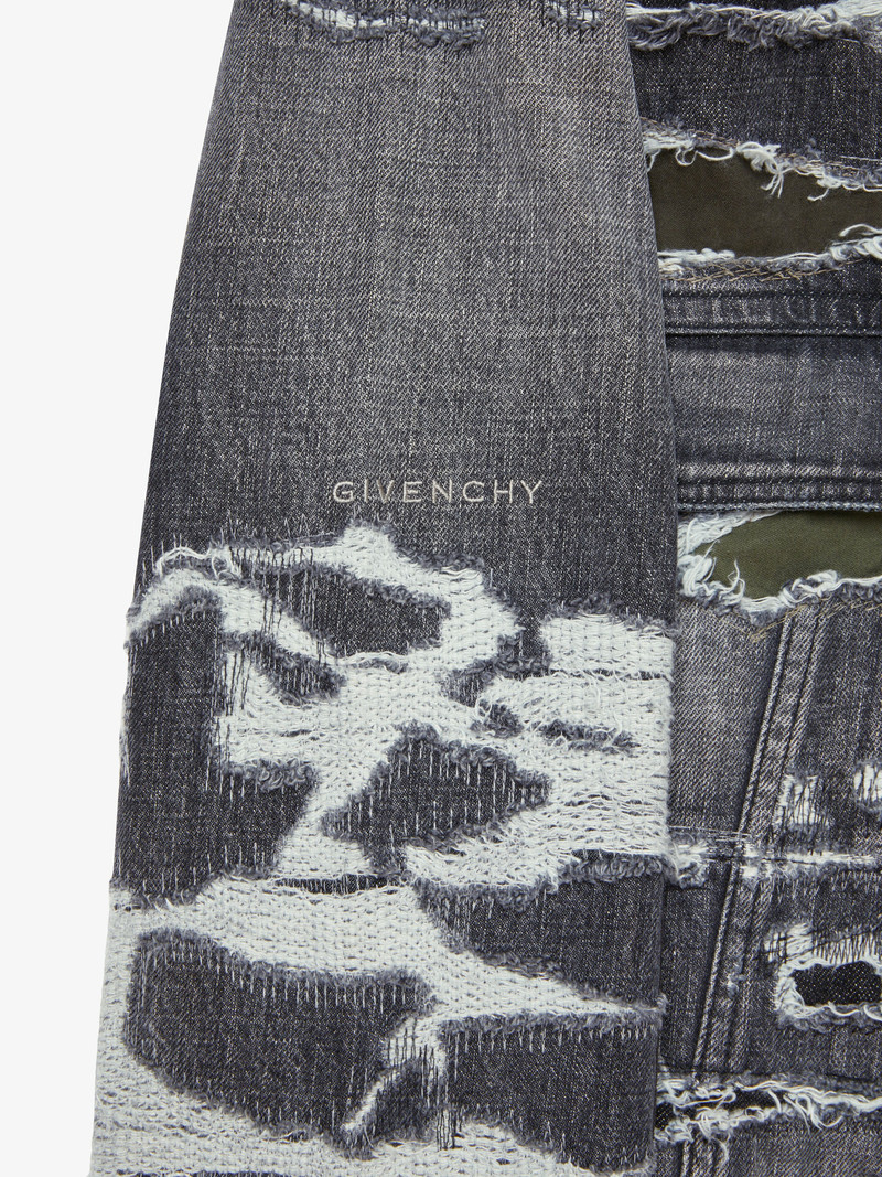 JACKET IN DESTROYED DENIM AND MOLESKIN 6