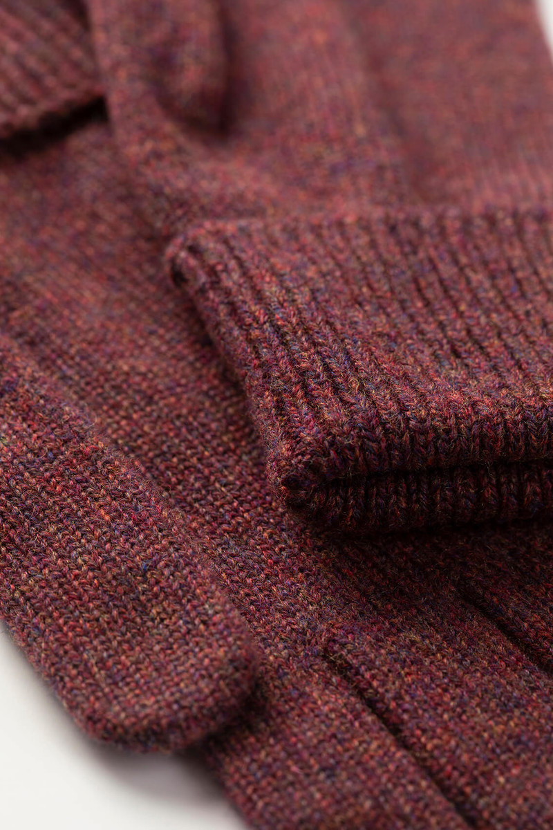 Johnstons of Elgin Purple Cashmere Gloves with Turnback Cuffs outlook