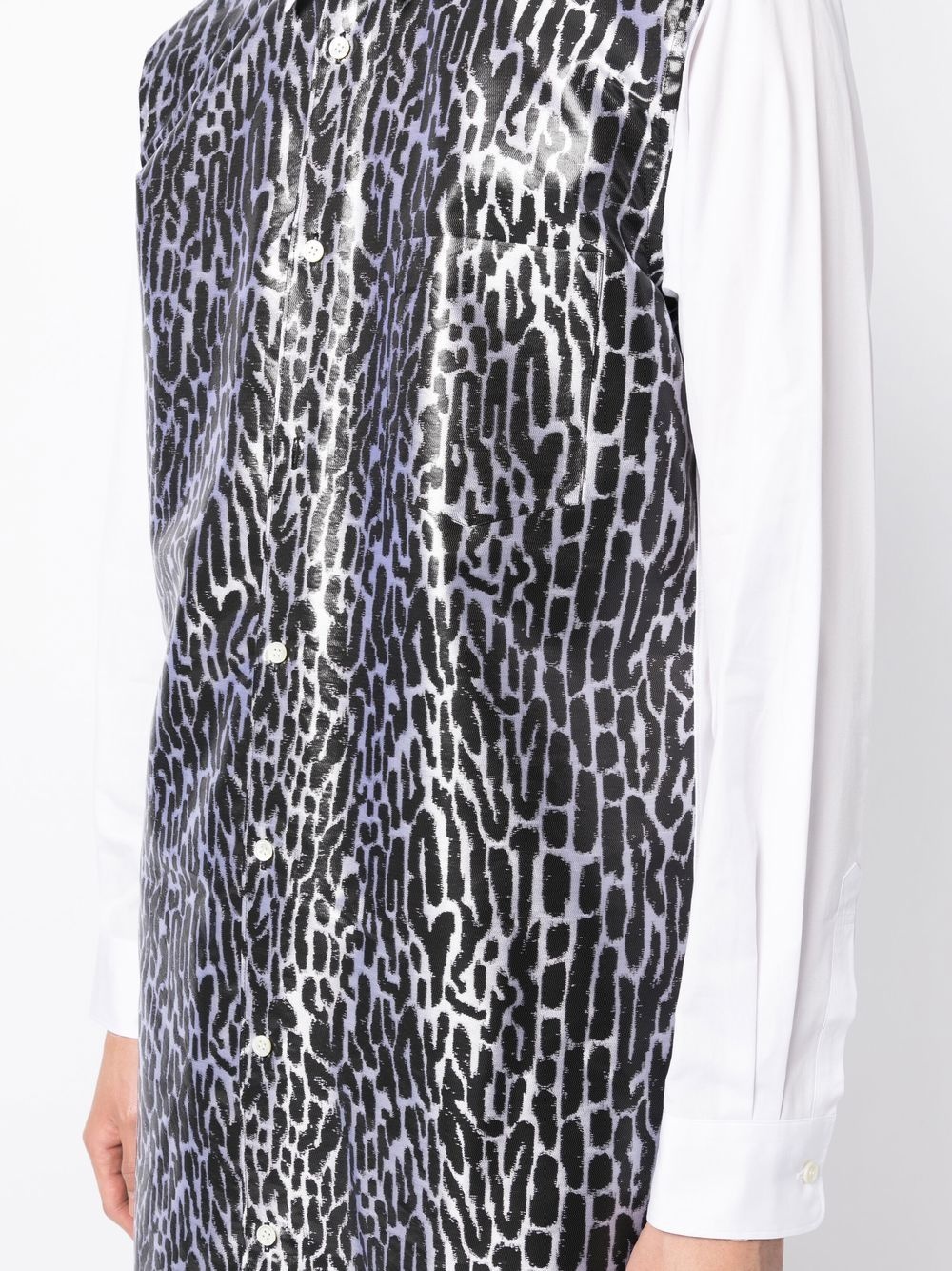 longline leopard-print shirt - 5