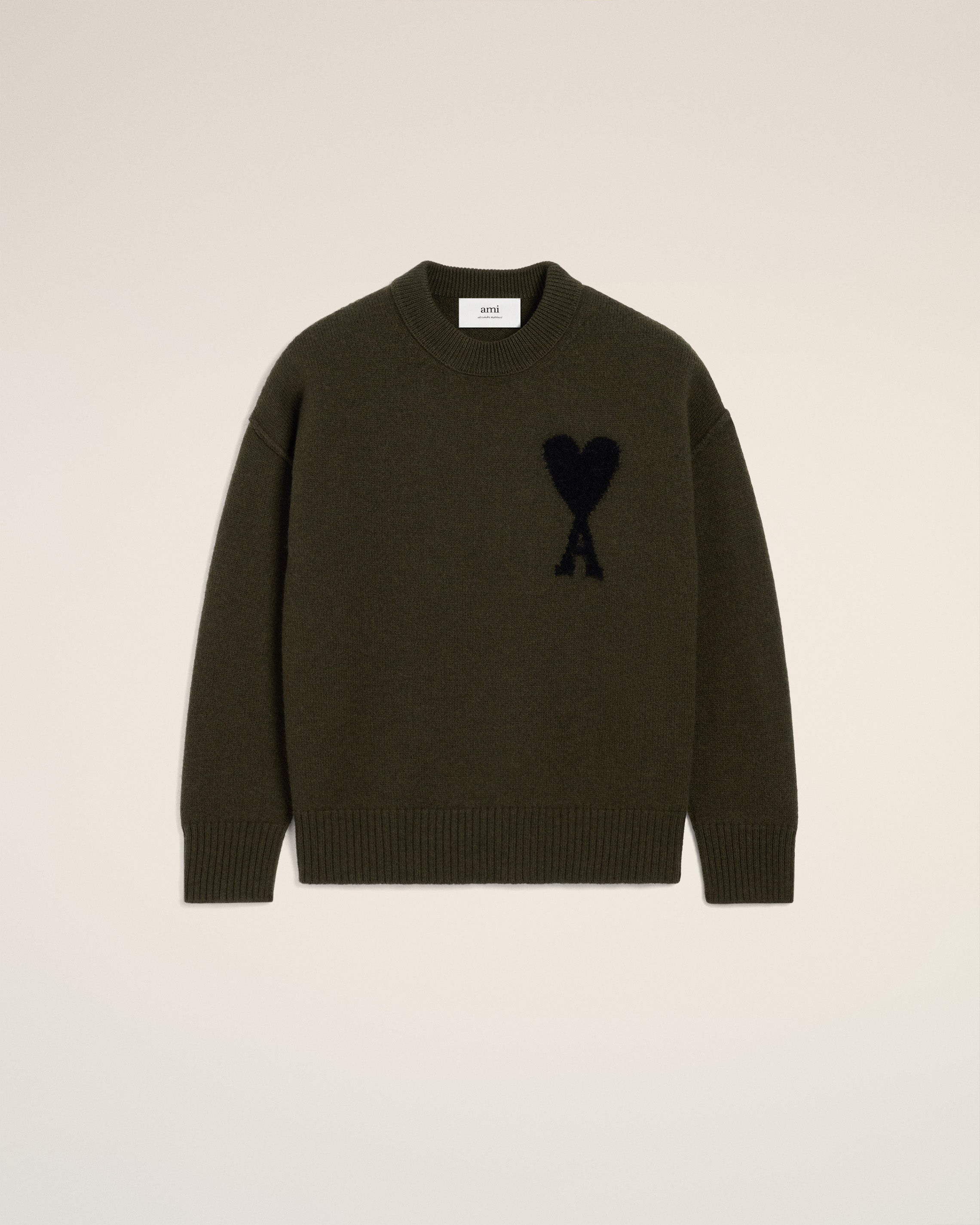 KHAKI WOOL AMI DE COEUR SWEATER - 2