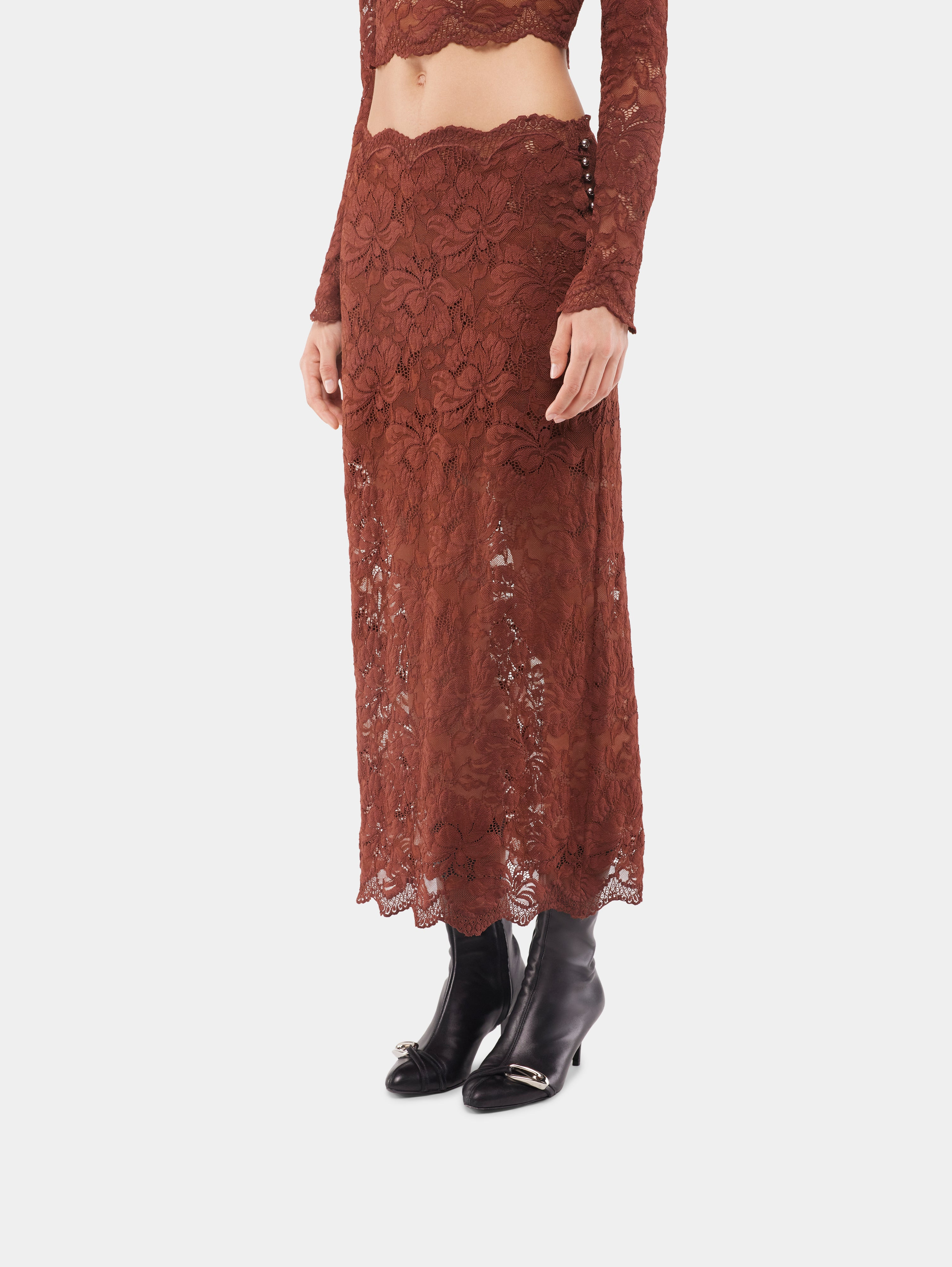 MIDI SKIRT IN LACE - 5