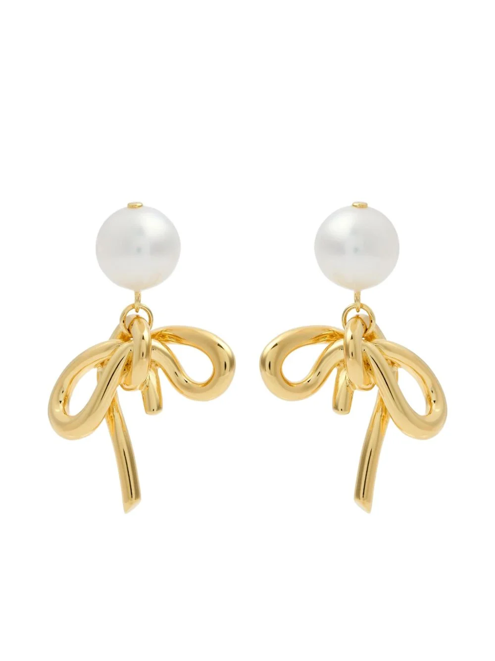 18K gold-plated bow earrings - 1