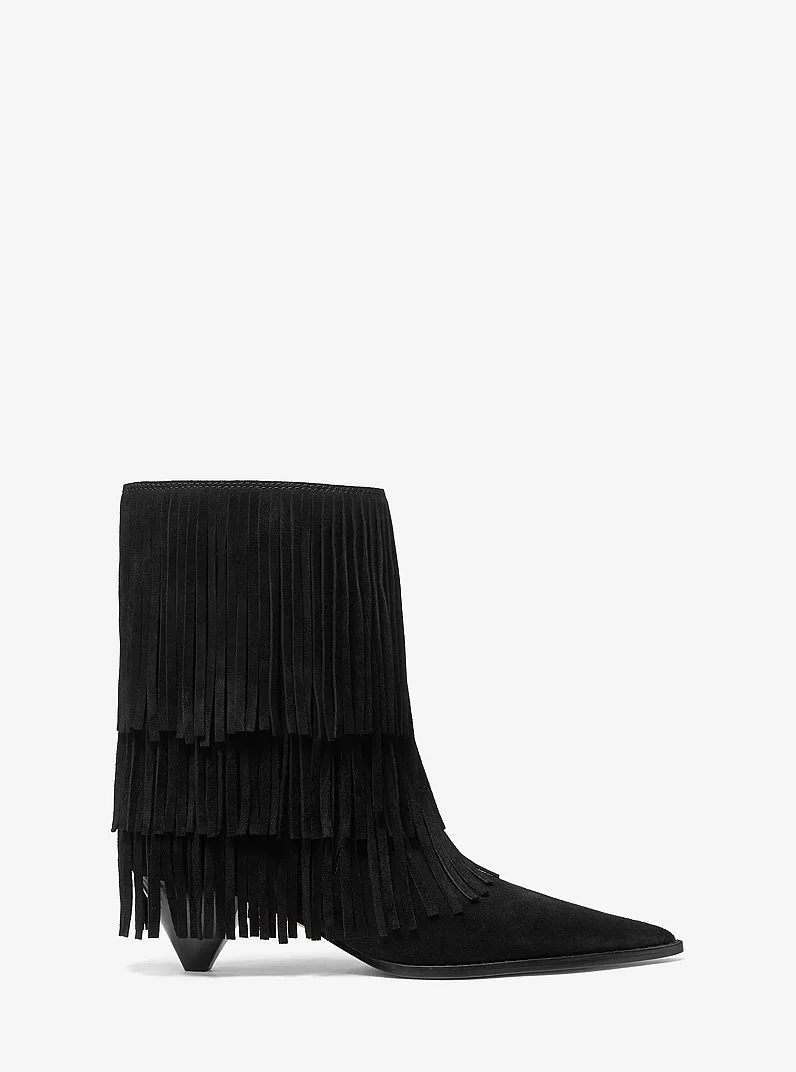 Jayla Suede Fringed Ankle Boot - 1