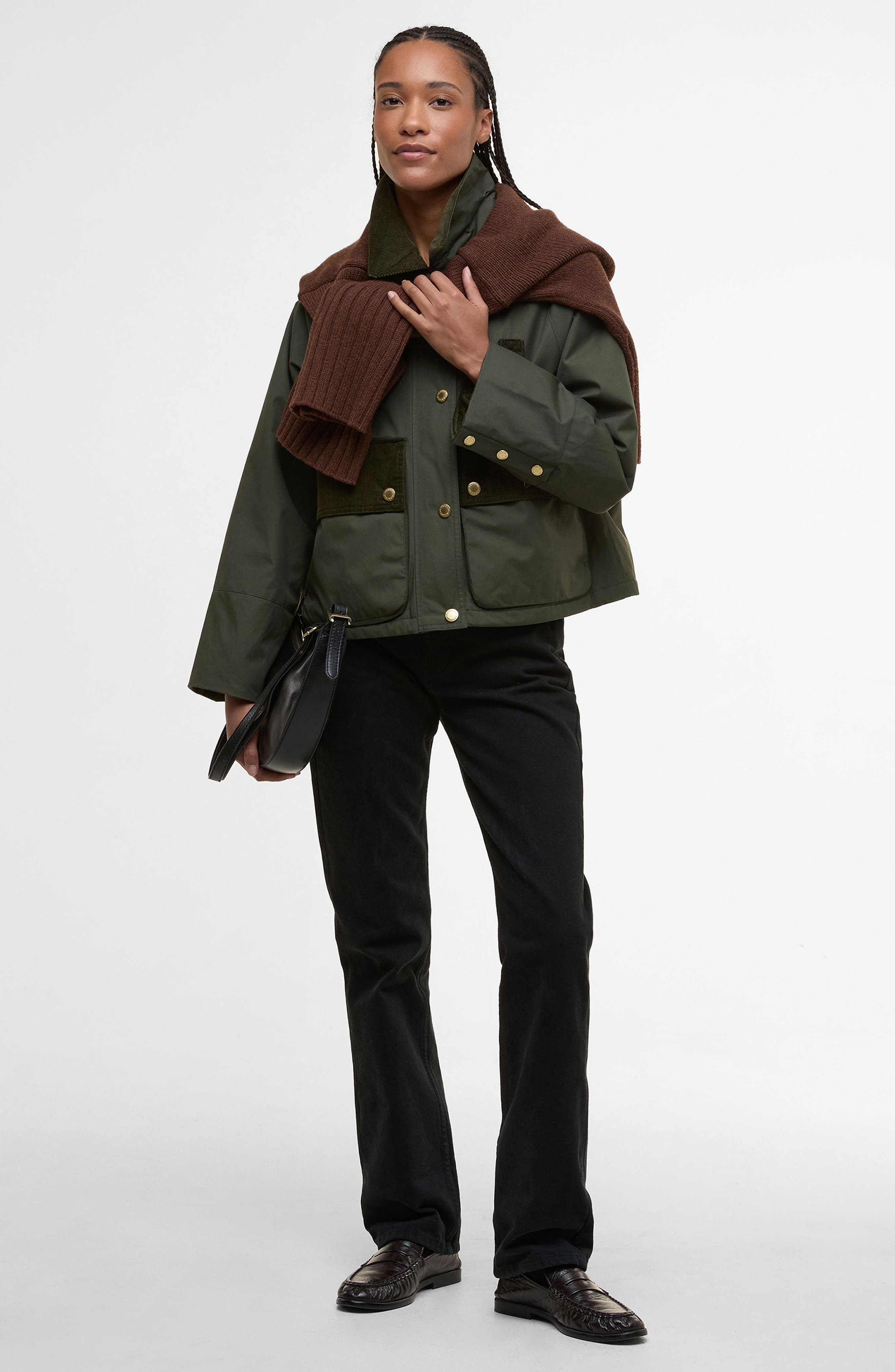 Barbour Phoebe Crop Jacket in Olive Brown at Nordstrom - 7