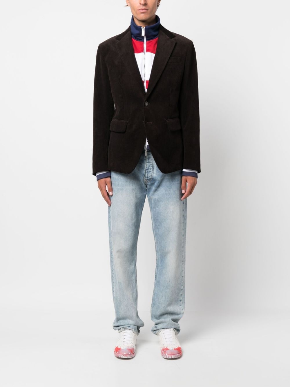 layered single-breasted blazer - 2