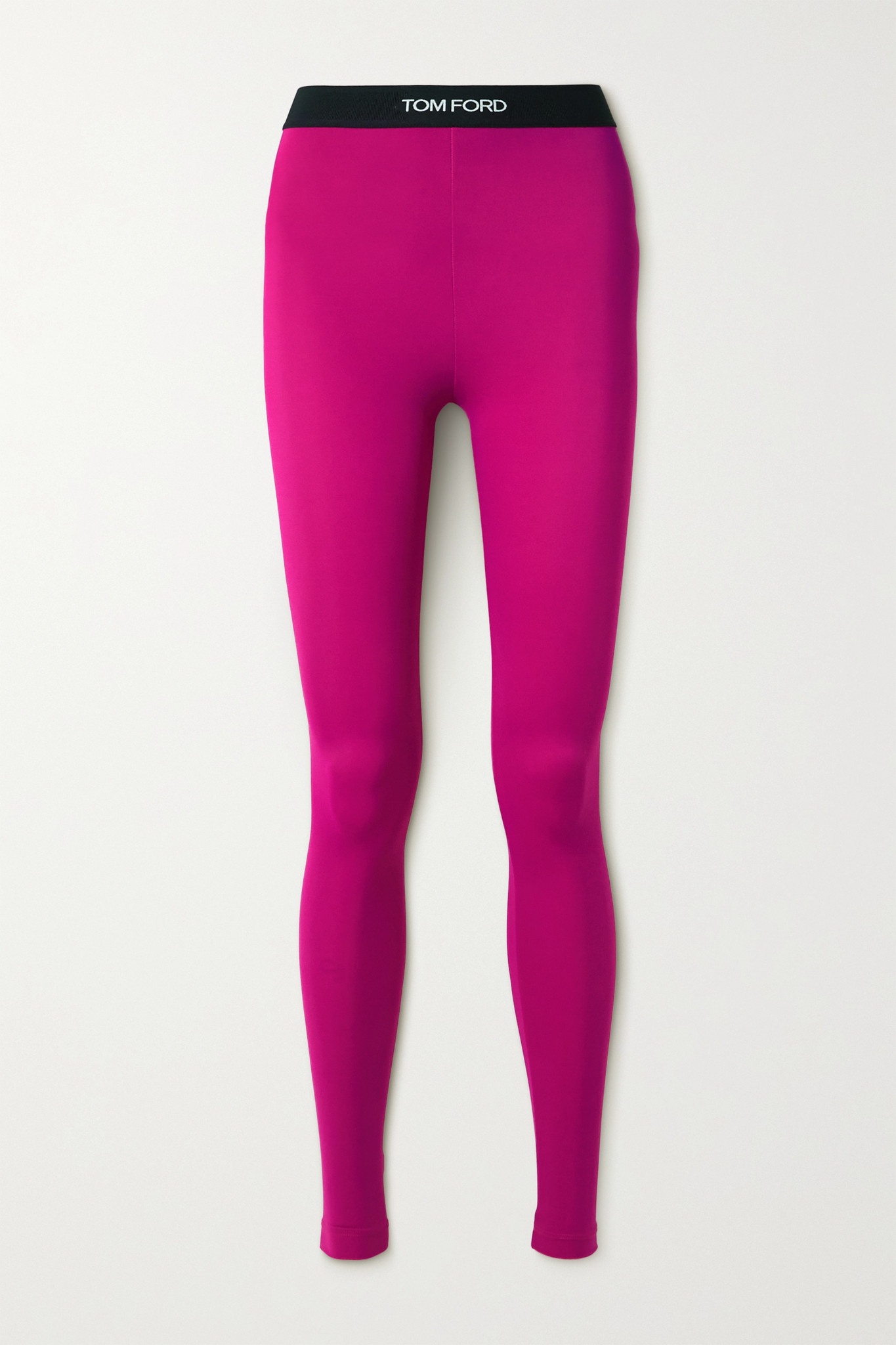 Jacquard-trimmed stretch-jersey leggings - 1