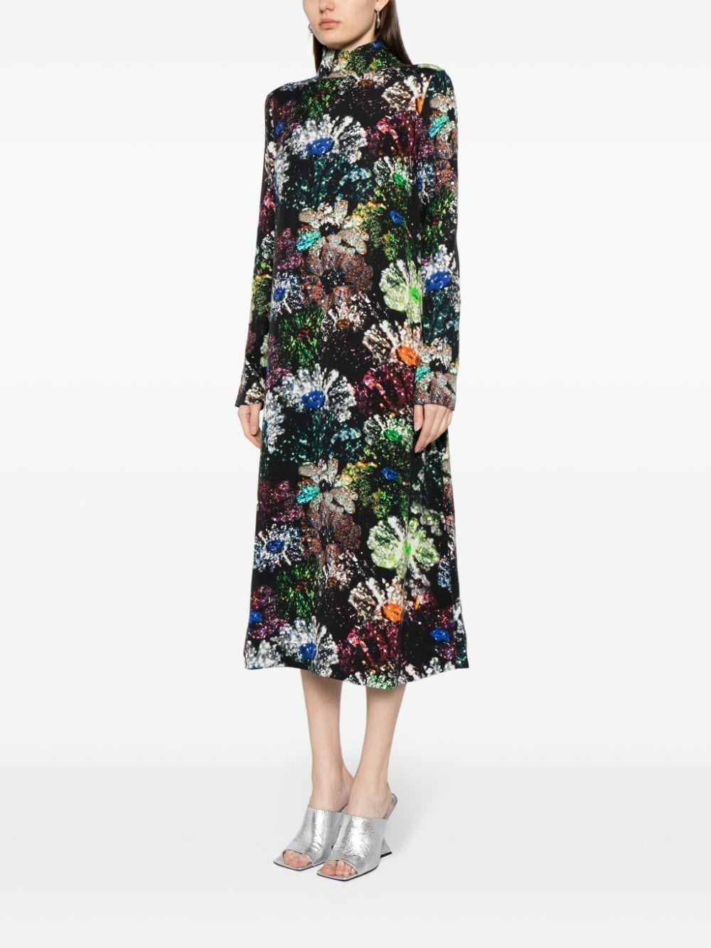 Mille satin midi dress - 3
