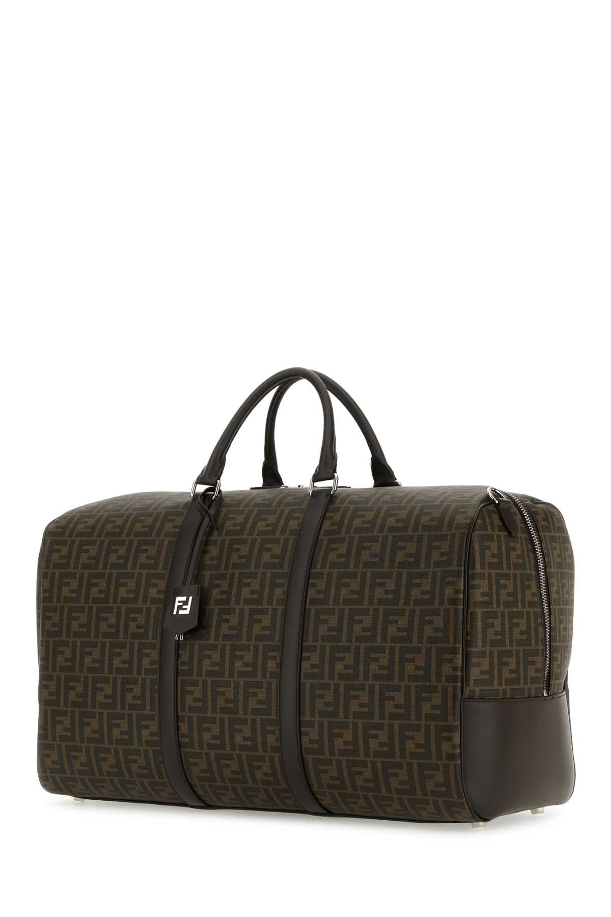 Fendi Women Embroidered Fabric Large Ff Duffle Travel Bag - 2