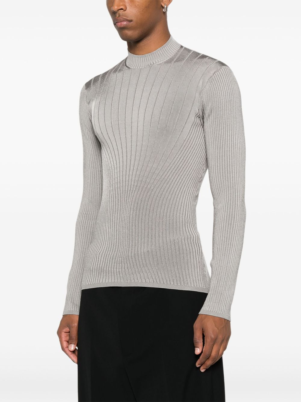 ribbed high-neck sweater - 3