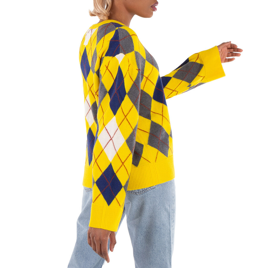 Loewe Argyle Ribbed Collar Knitted Jumper - 2