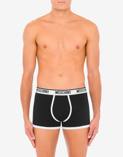 Moschino BLACK & WHITE STRETCH JERSEY BOXERS outlook