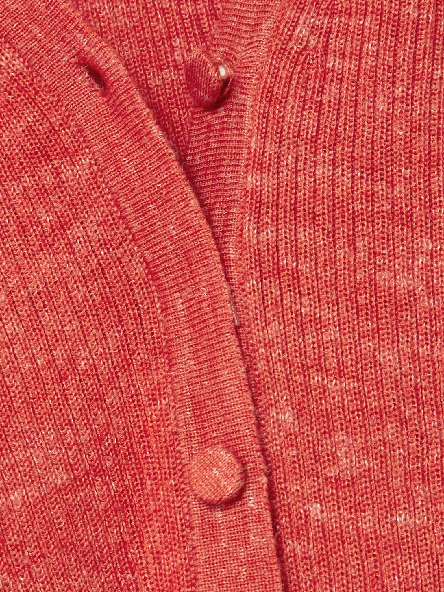 Aiste ribbed cashmere, silk and hemp-blend cardigan Orange - 5