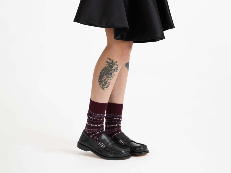 FAIRISLE SOCK IN BLACK 4