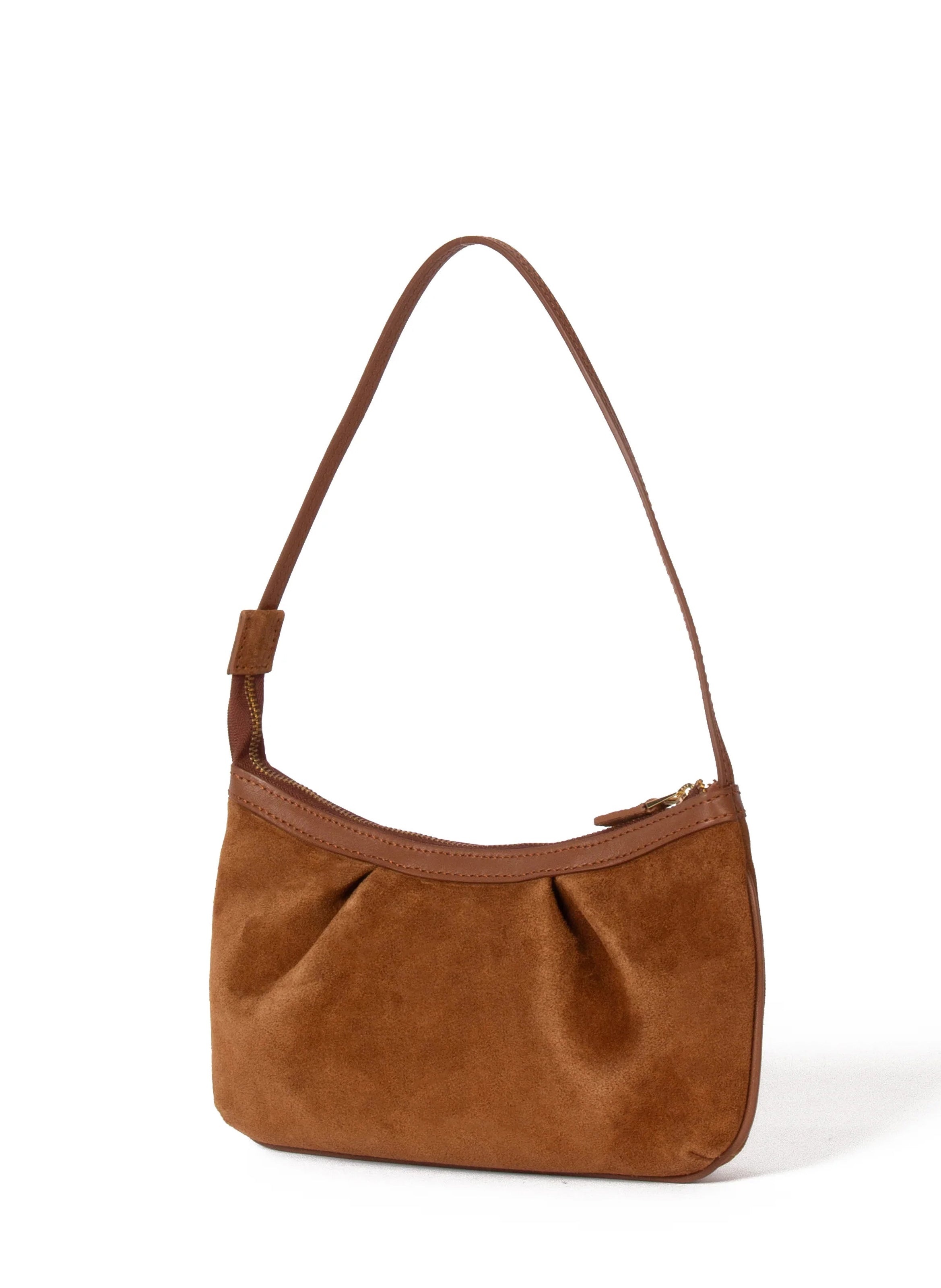 Dimple Pochette Suede Cognac - 2