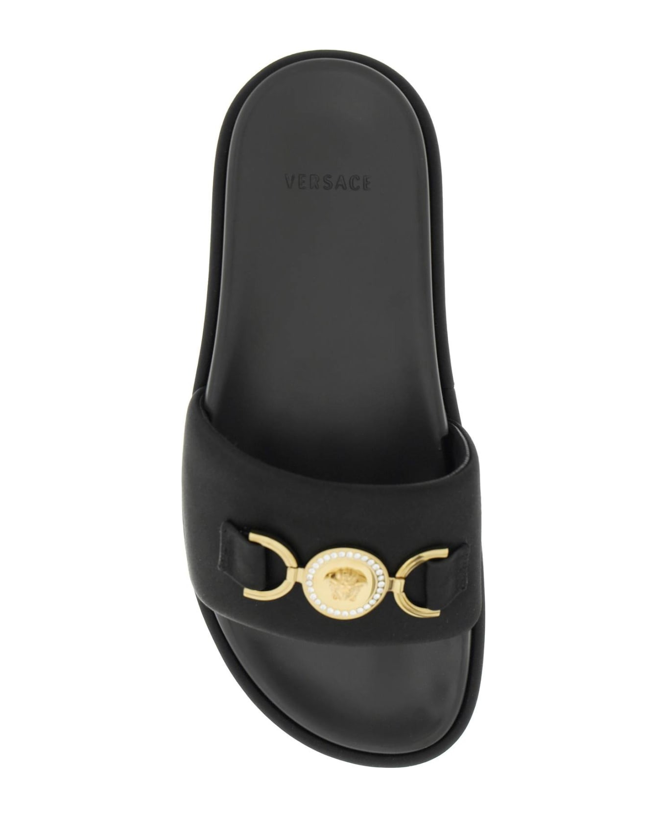 Medusa Head Plaque Platform Mules - 2