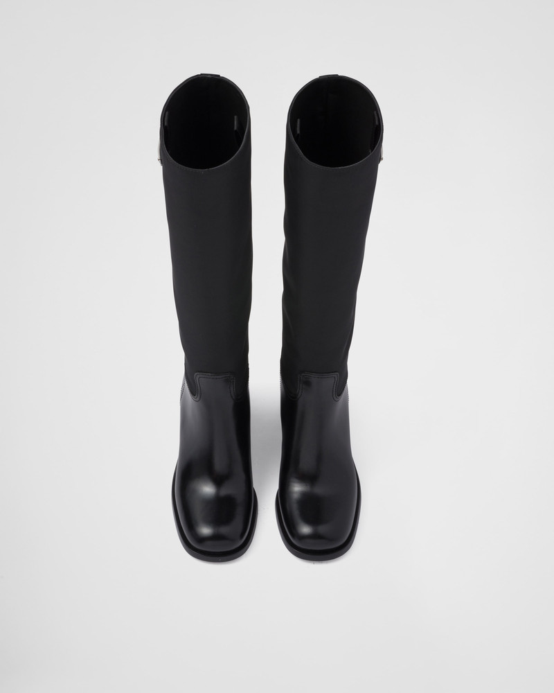 Brushed leather and Re-Nylon boots 4