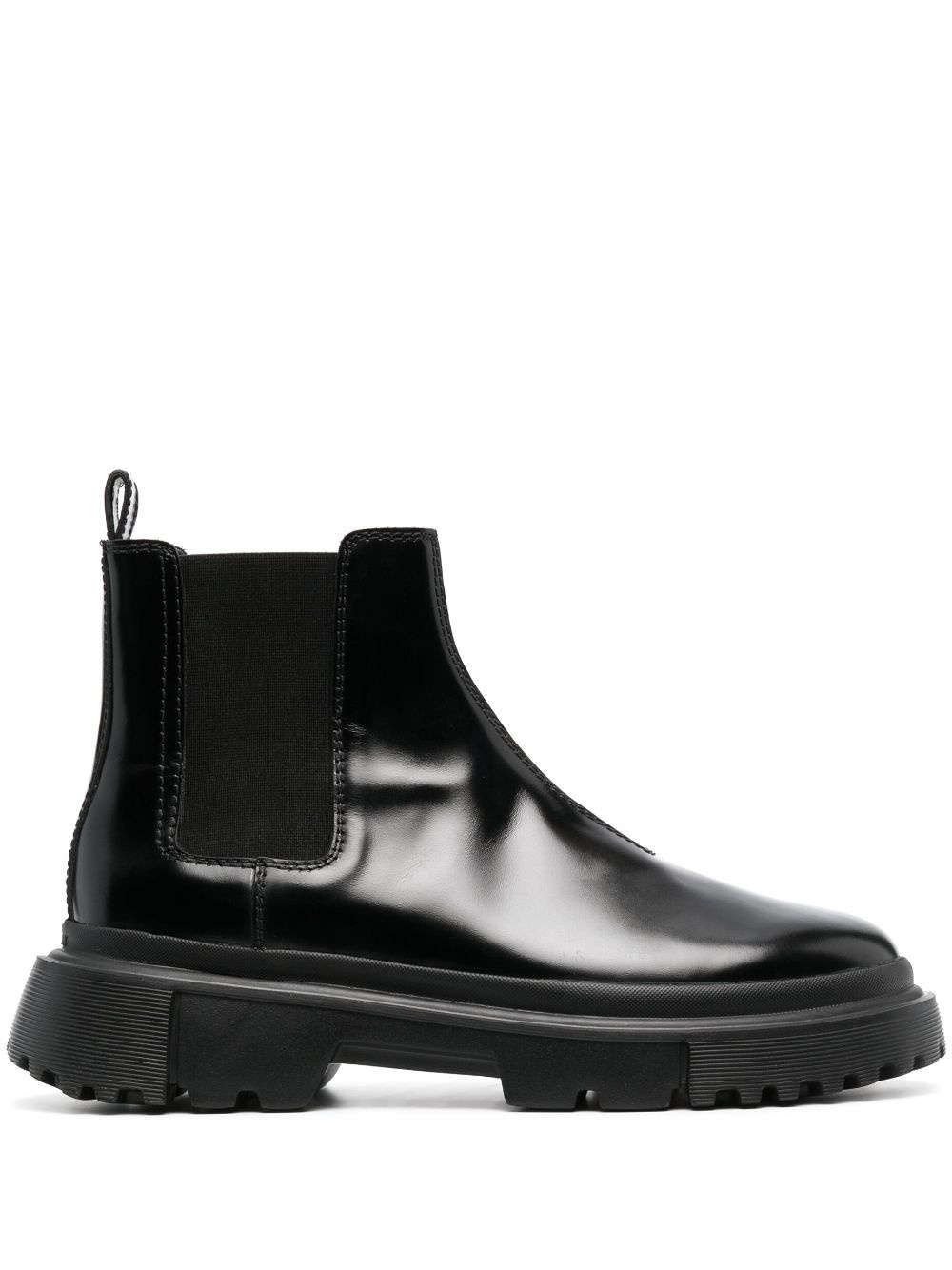 Chelsea round-toe leather boots - 1