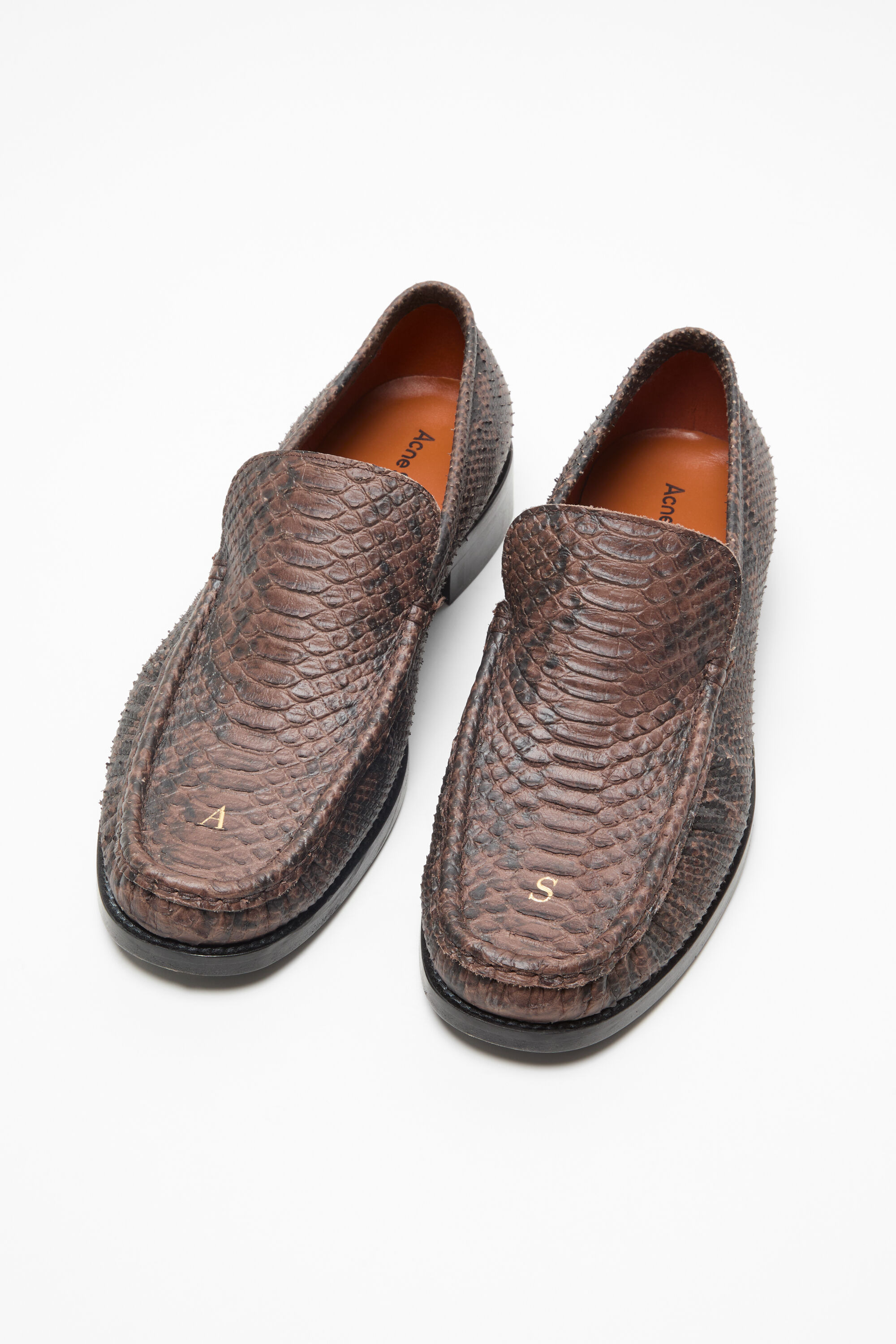 Printed python loafers - Brown - 4