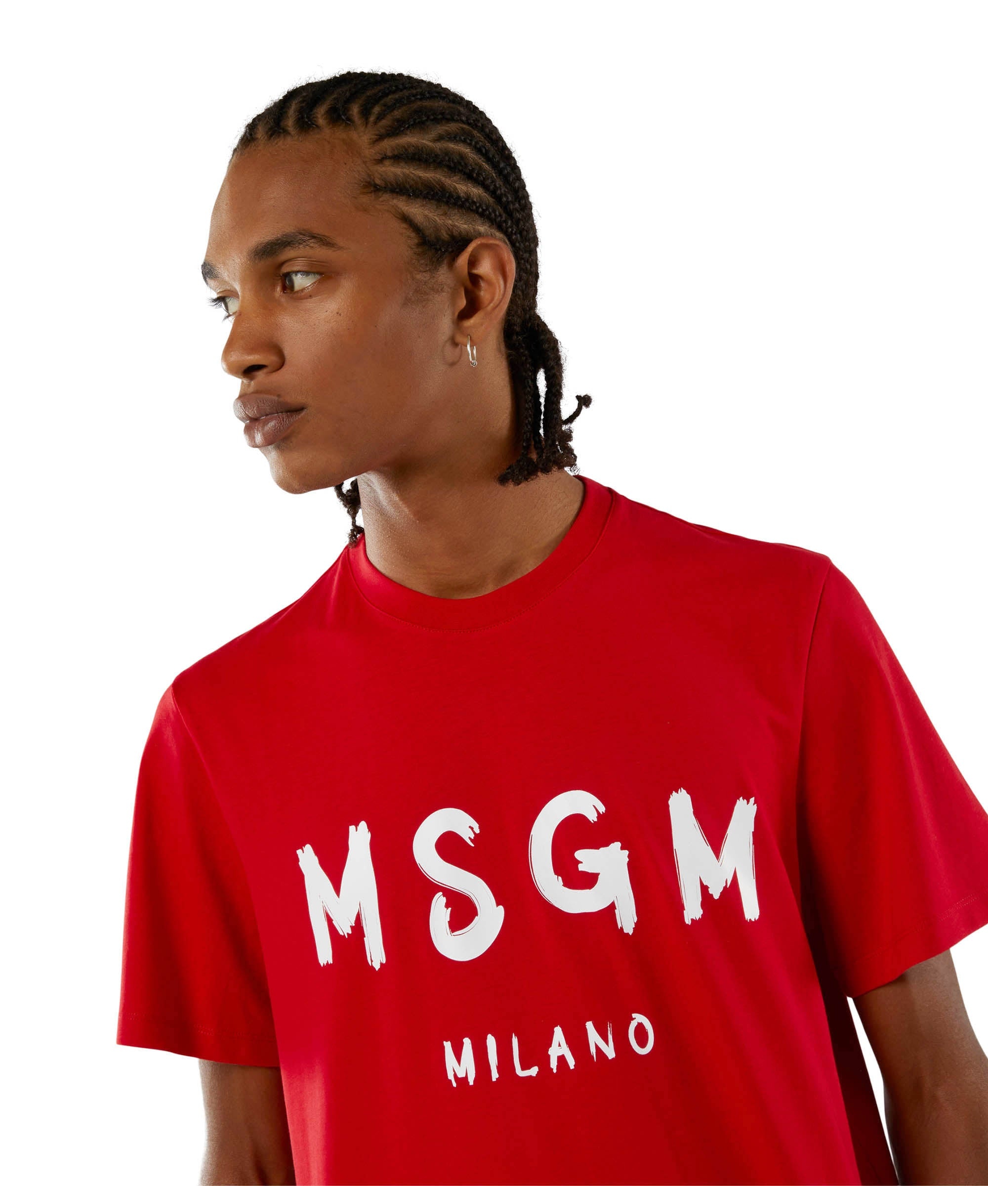 Cotton T-shirt with brushed logo - 5