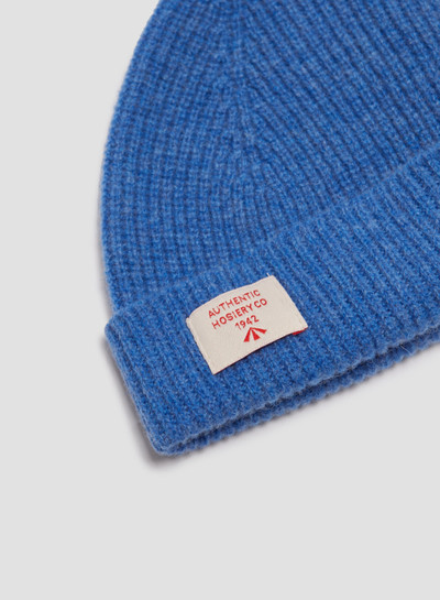 Nigel Cabourn Lambswool Beanie in River Blue outlook