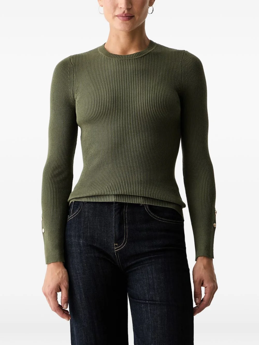 ribbed-knit T-shirt - 1