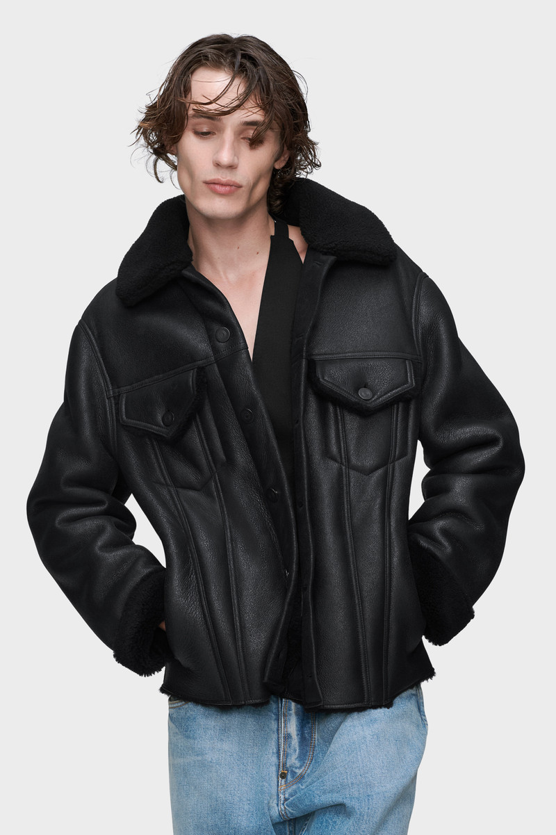 Maison Margiela Waxed shearling jacket outlook