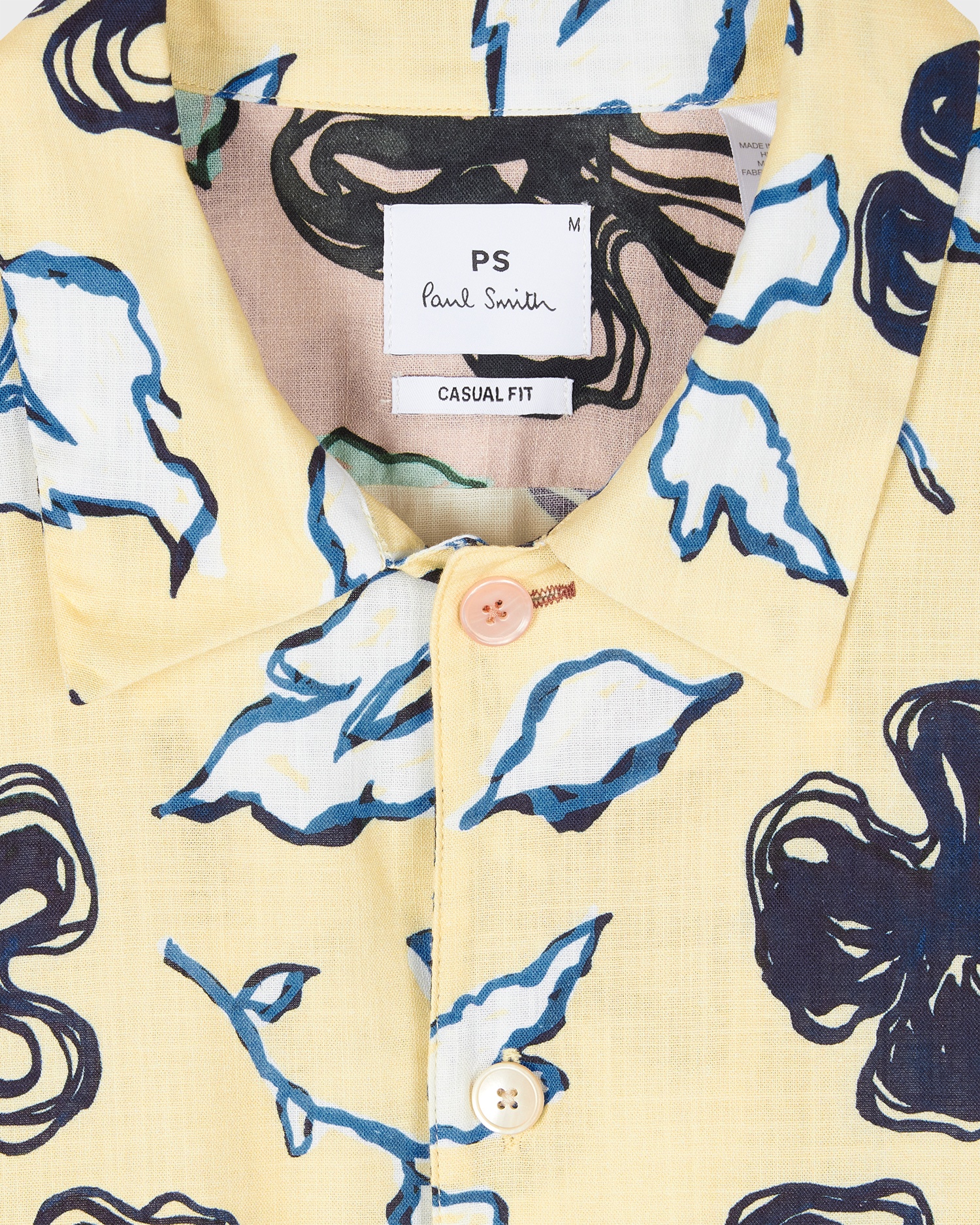 Pale Yellow 'Yukka' Print Short-Sleeve Shirt - 2