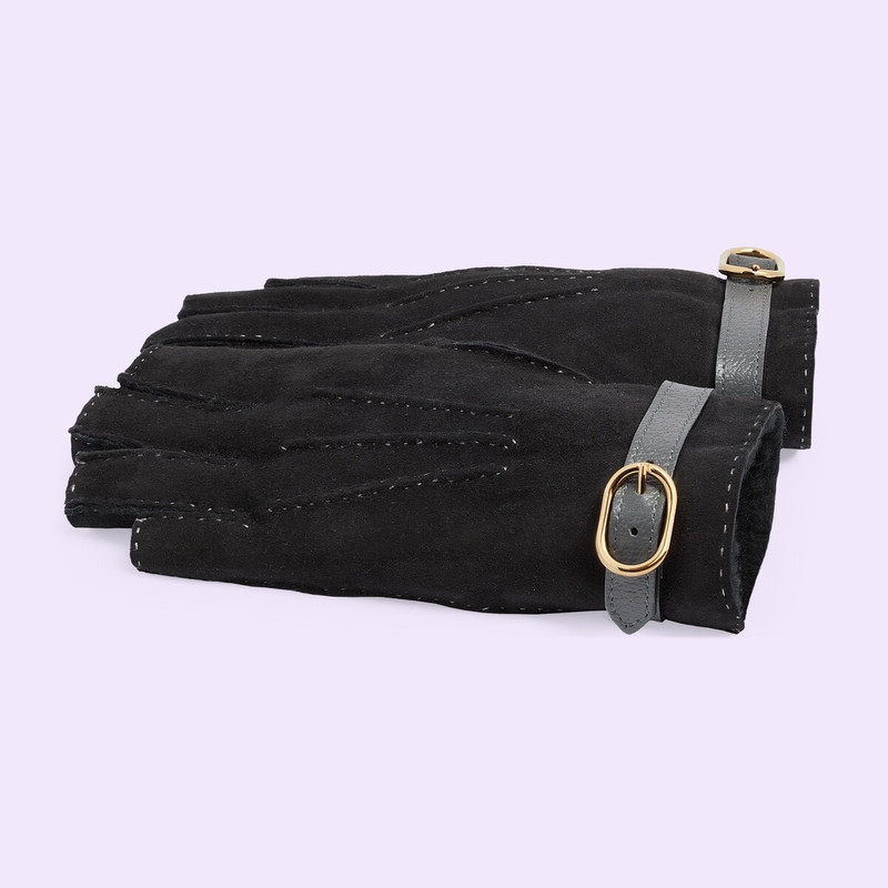 GUCCI Suede fingerless gloves outlook
