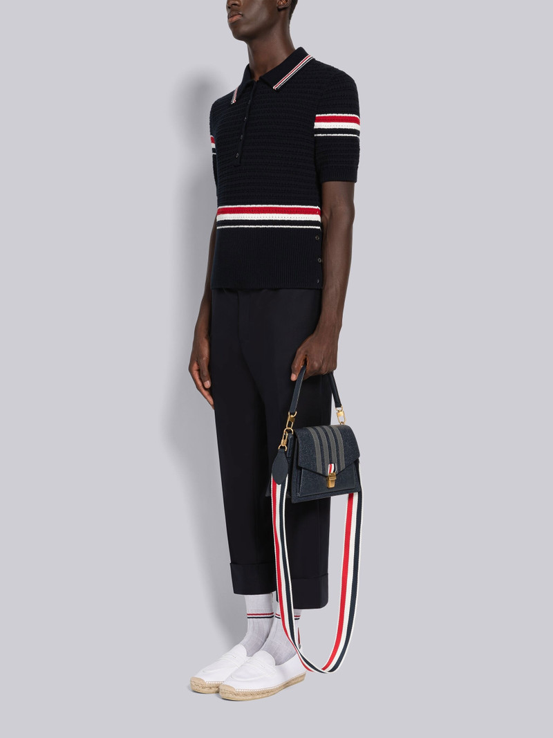 Pebble Grain Leather 4-Bar Trapeze Bag 6