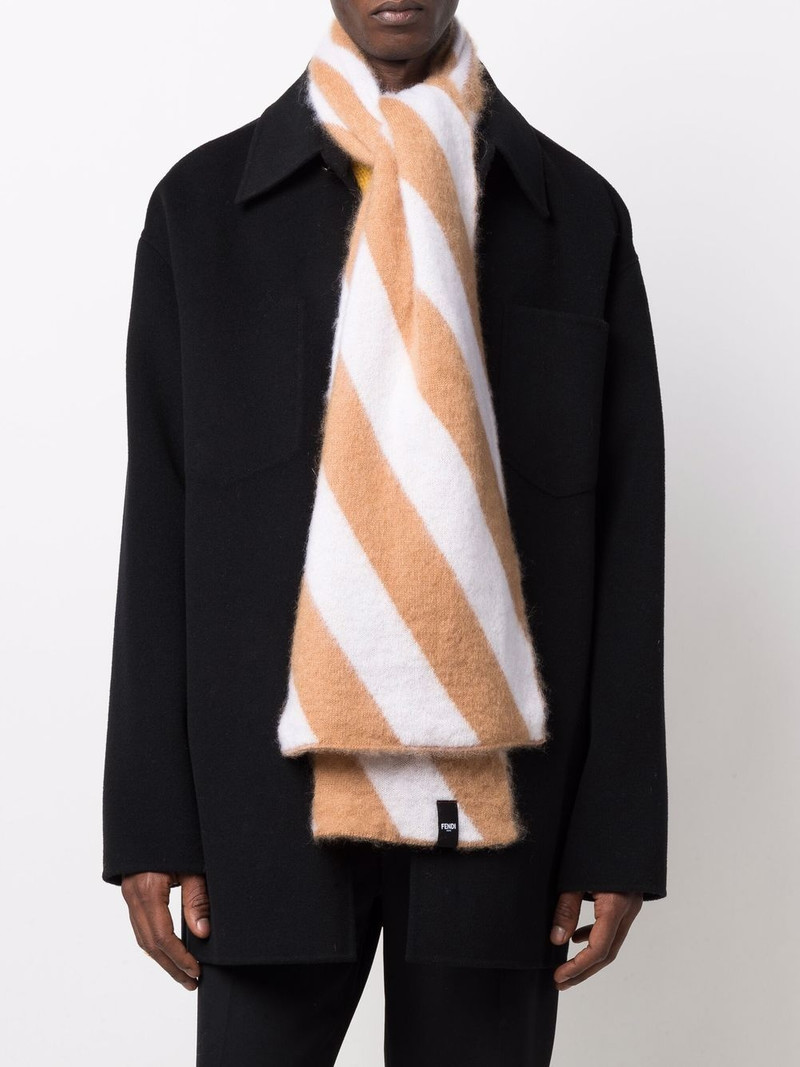 FENDI striped mohair-blend scarf outlook