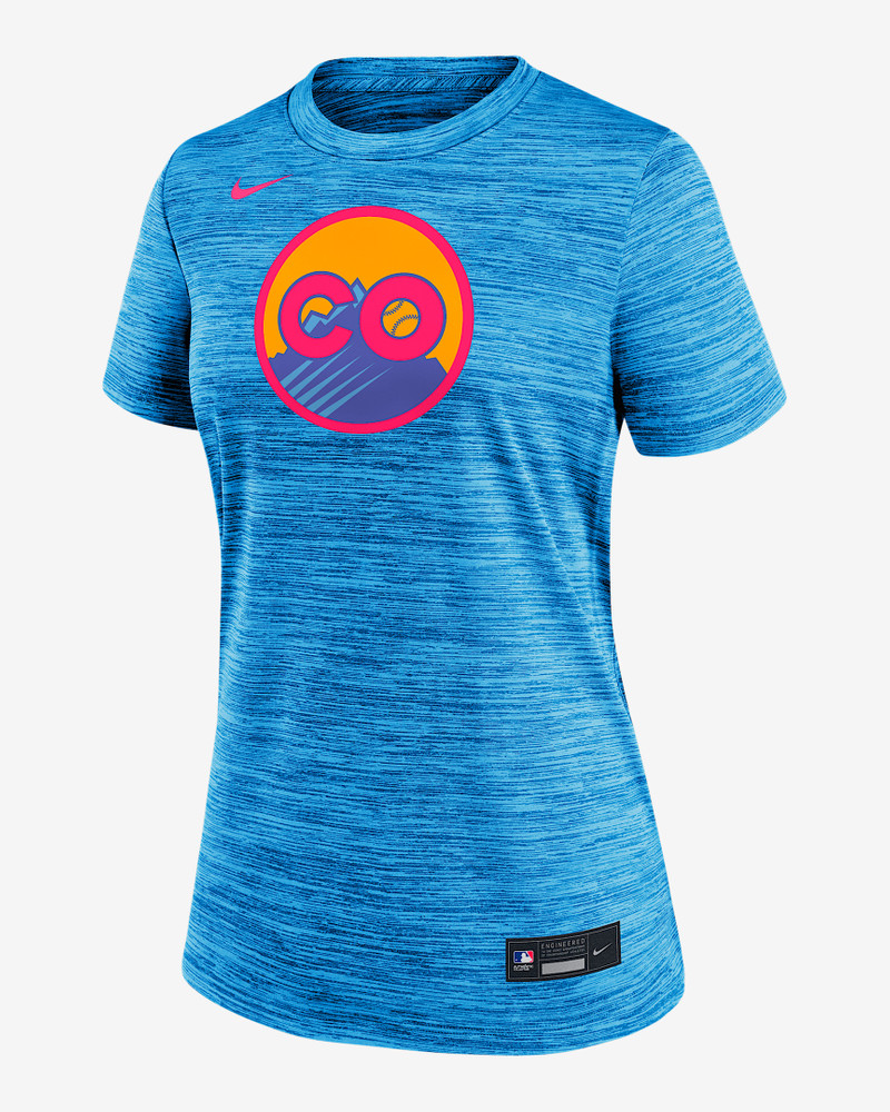 Colorado Rockies Authentic Collection City Connect Velocity Women's Nike Dri-FIT MLB T-Shirt 1