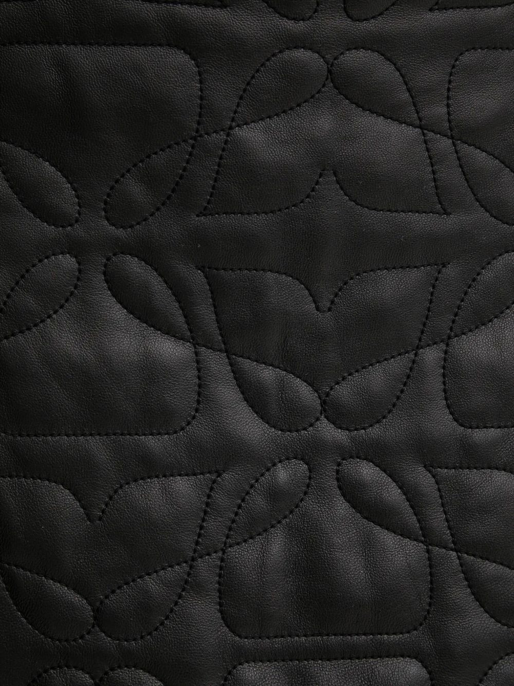 quilted-floral leather mini skirt - 4