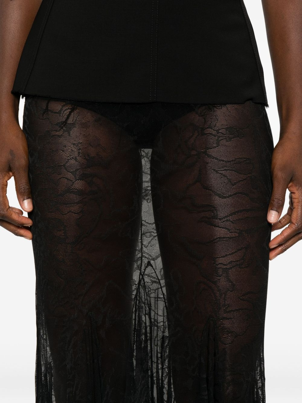 semi-sheer skirt - 5